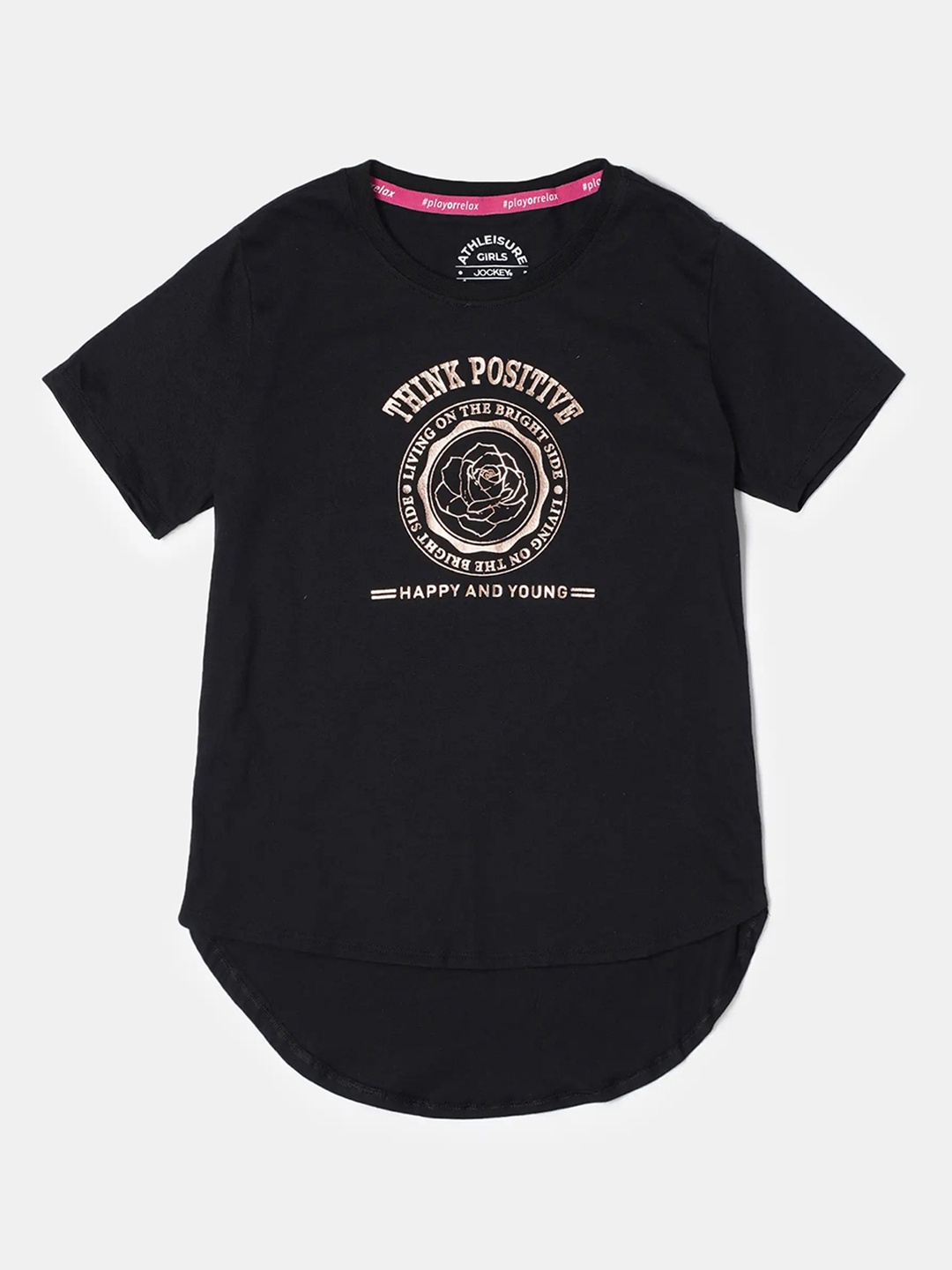 Jockey Girls Super Combed Cotton Printed Relaxed Fit Round Neck Short Sleeve Tshirt-AG70, Black
Jockey Girls Super Combed Cotton Printed Relaxed Fit Round Neck Short Sleeve Tshirt-AG70, Black