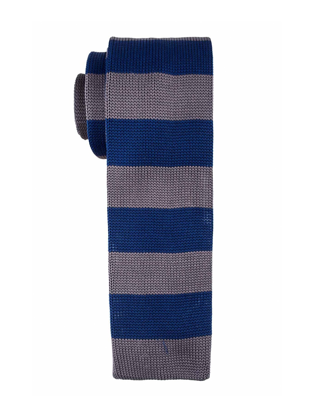 The Tie Hub Men Woven Design Broad Tie, Blue