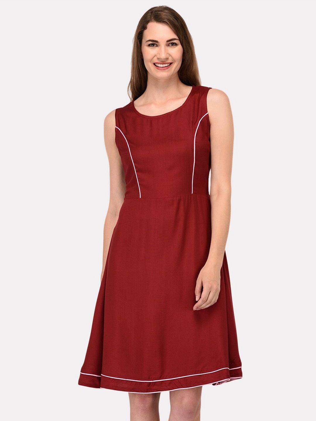 PATRORNA Maroon Dress