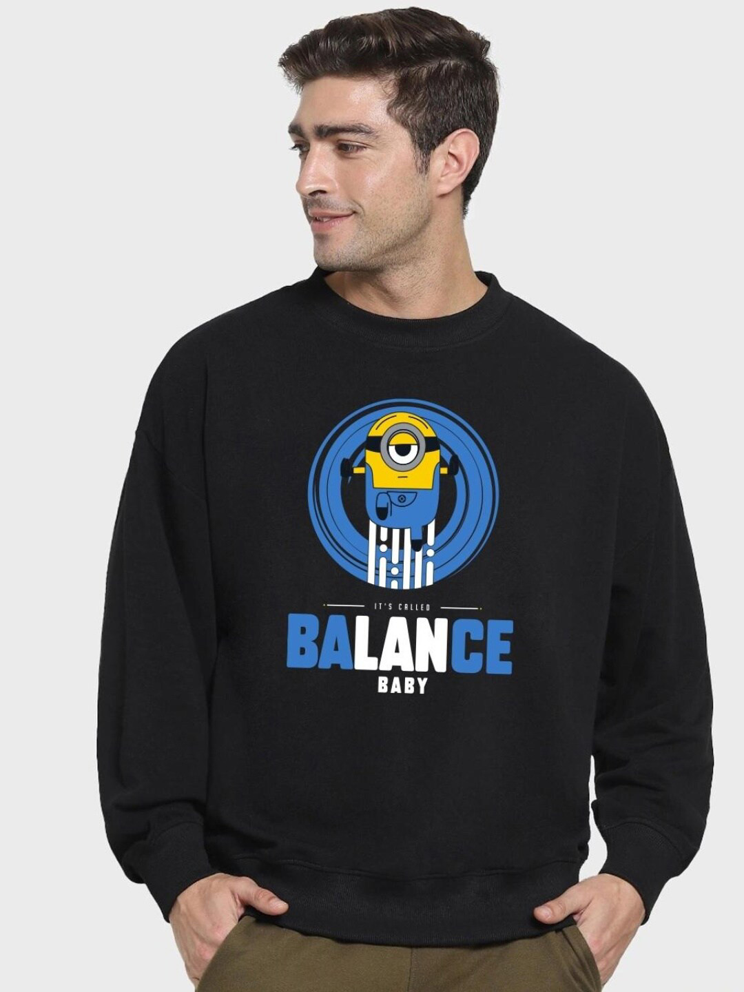 Bewakoof Men Printed Sweatshirt, Black
Bewakoof Men Printed Sweatshirt, Black