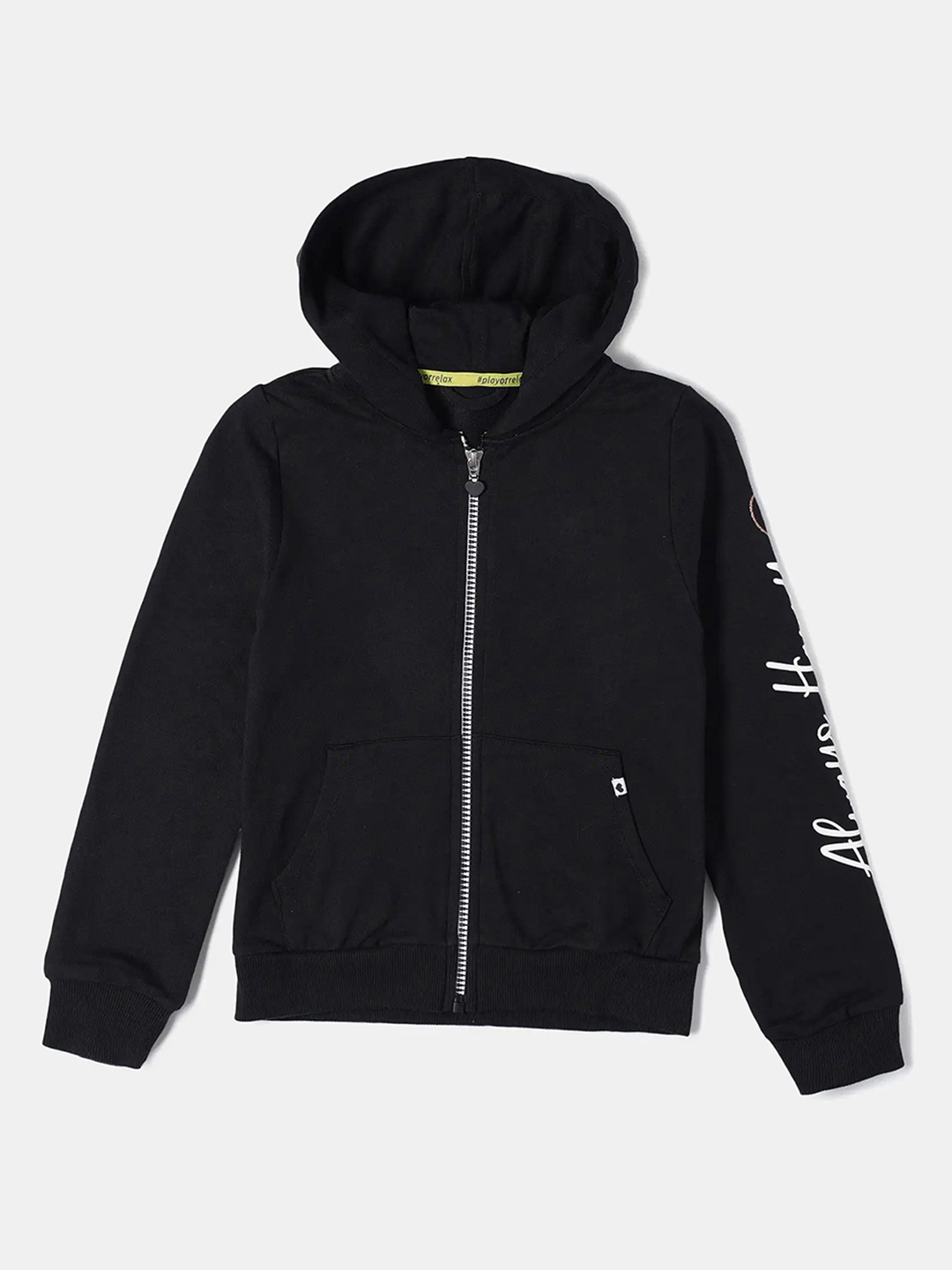 Jockey Girls Super Combed Cotton Printed Relaxed Fit Full Sleeve Hoodie Jacket-AG20, Black
Jockey Girls Super Combed Cotton Printed Relaxed Fit Full Sleeve Hoodie Jacket-AG20, Black