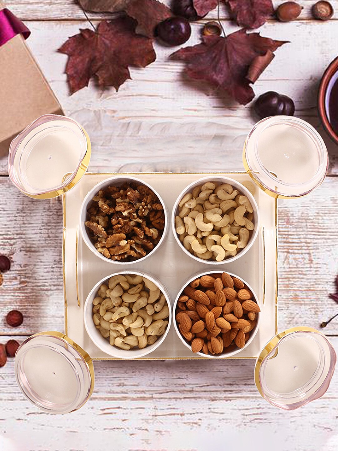 Kuber Industries Set Of 4 White & Gold Marble Design Airtight Containers With Tray 350 ml
Kuber Industries Set Of 4 White & Gold Marble Design Airtight Containers With Tray 350 ml
