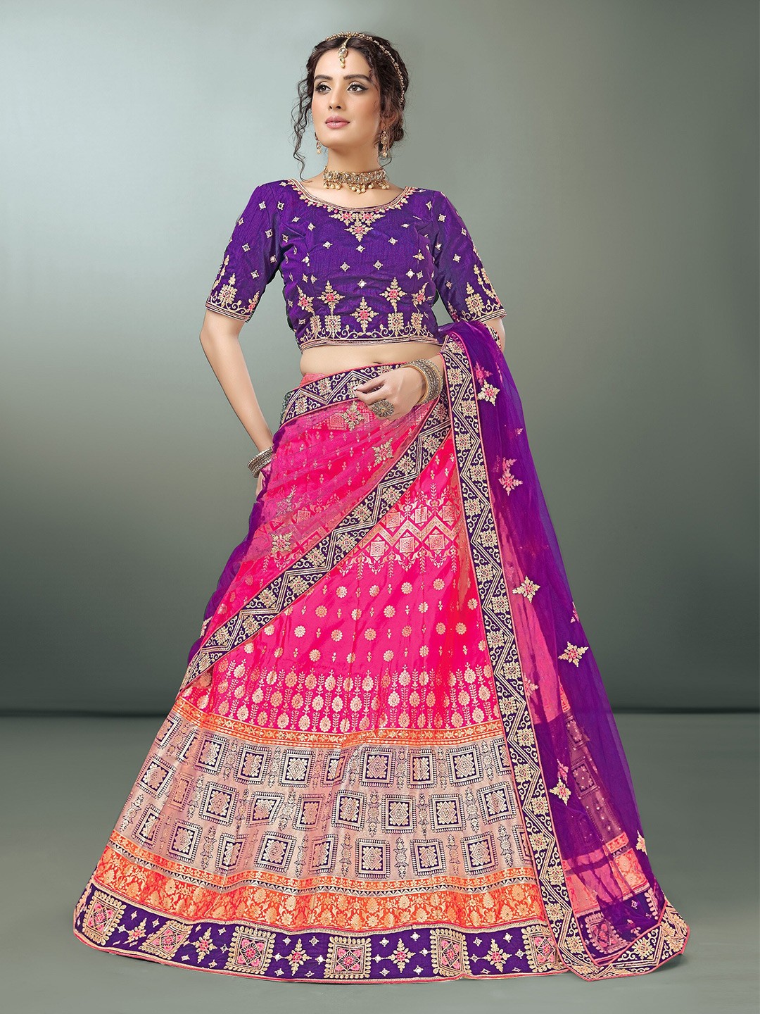 Sarvayog Fashion Embroidered Semi-Stitched Lehenga & Unstitched Blouse With Dupatta, Pink
Sarvayog Fashion Embroidered Semi-Stitched Lehenga & Unstitched Blouse With Dupatta, Pink