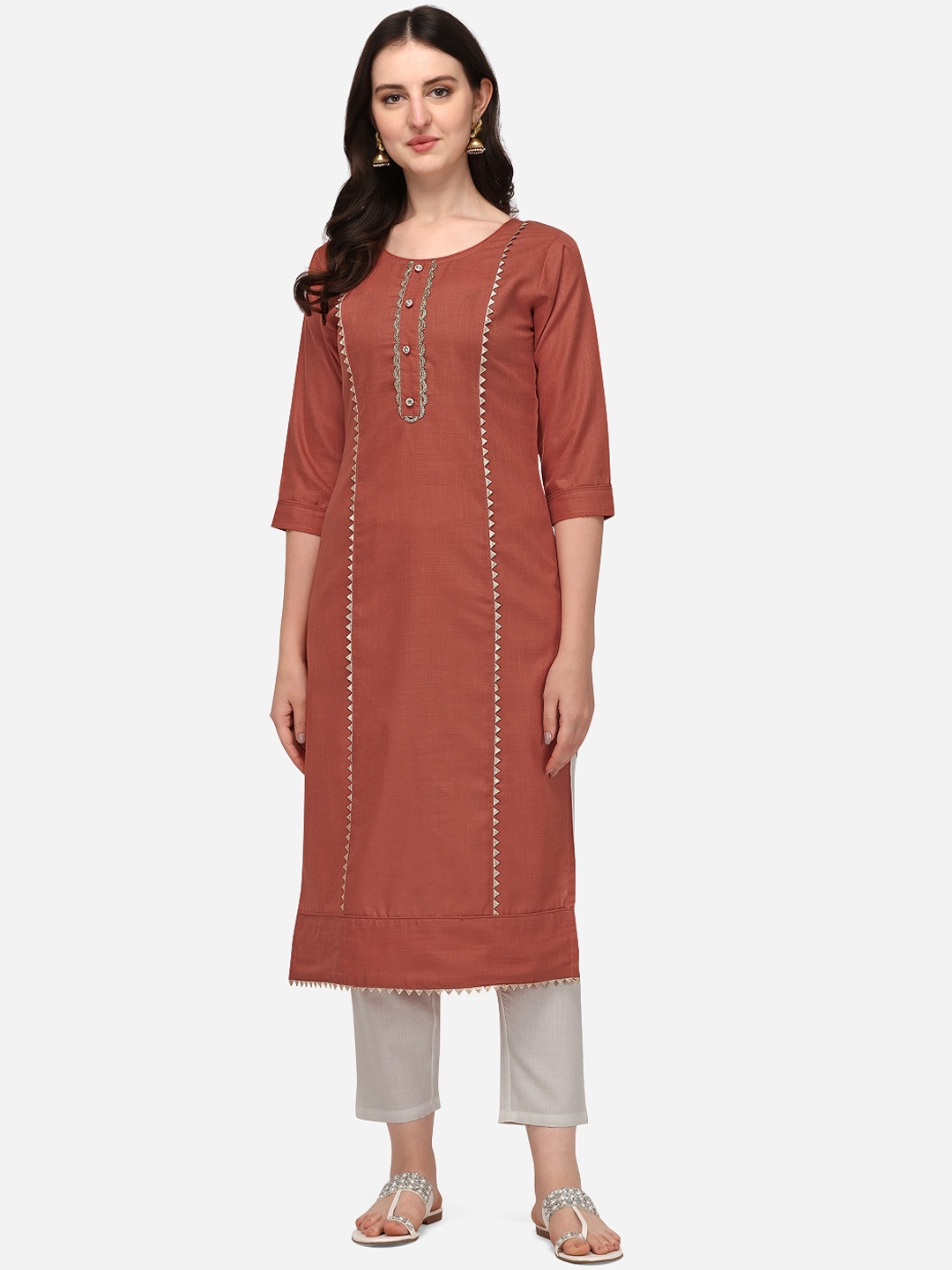 KALINI Women Rust Kurta