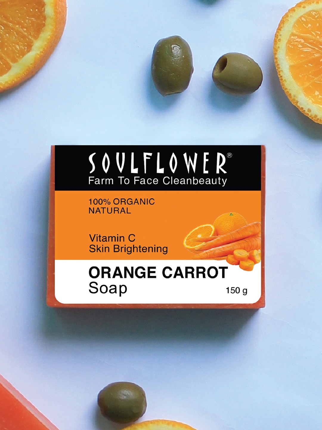 Soulflower Set of 2 Orange Carrot Handmade Soaps For Sensitive & Irritated Skin 150 g each
Soulflower Set of 2 Orange Carrot Handmade Soaps For Sensitive & Irritated Skin 150 g each
