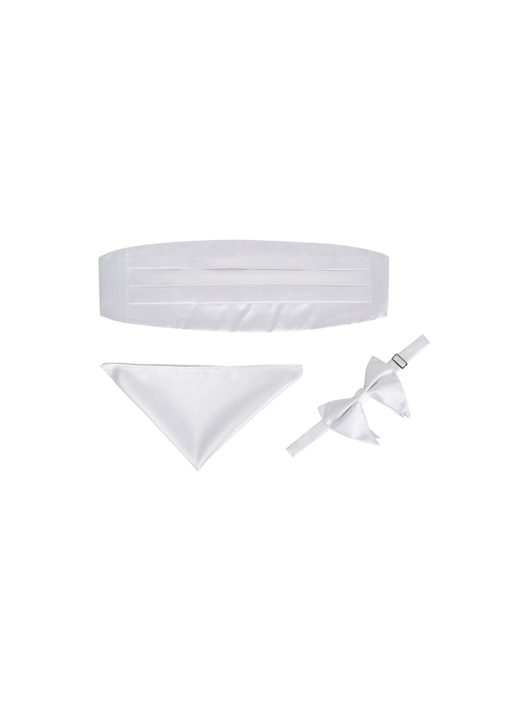 Tossido Men Set Of 3 Accessories Gift Set Cummerbandh Pocket Square & Bow Tie, White
Tossido Men Set Of 3 Accessories Gift Set Cummerbandh Pocket Square & Bow Tie, White