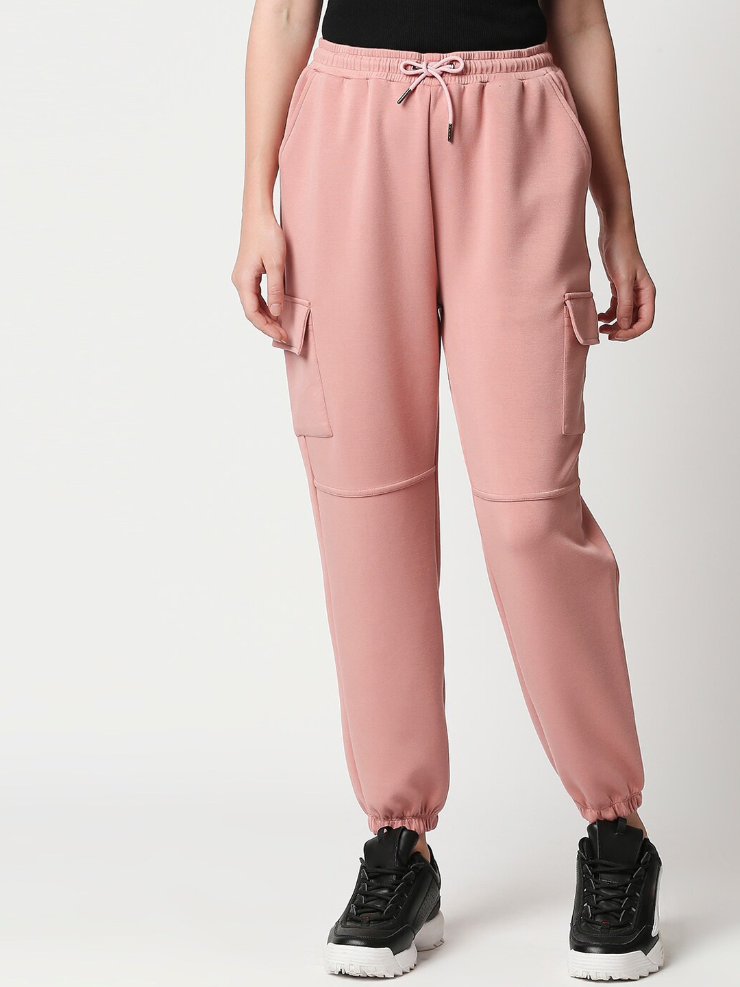 Blamblack Women Cotton Joggers, Pink