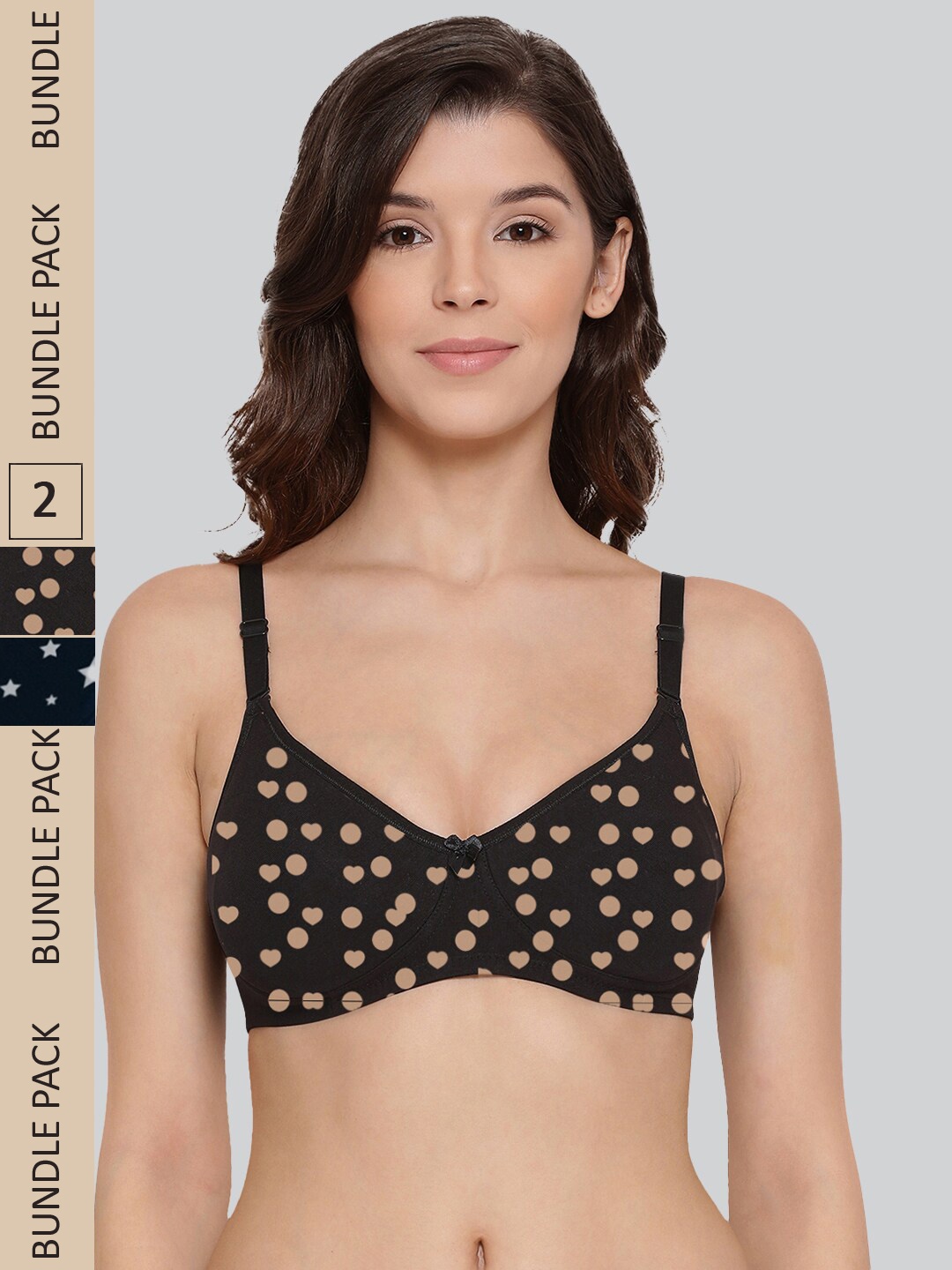 LYRA Pack Of 2 Printed Combed Cotton Wirefree Secret Support Bra with Detachable Strap, Black
LYRA Pack Of 2 Printed Combed Cotton Wirefree Secret Support Bra with Detachable Strap, Black