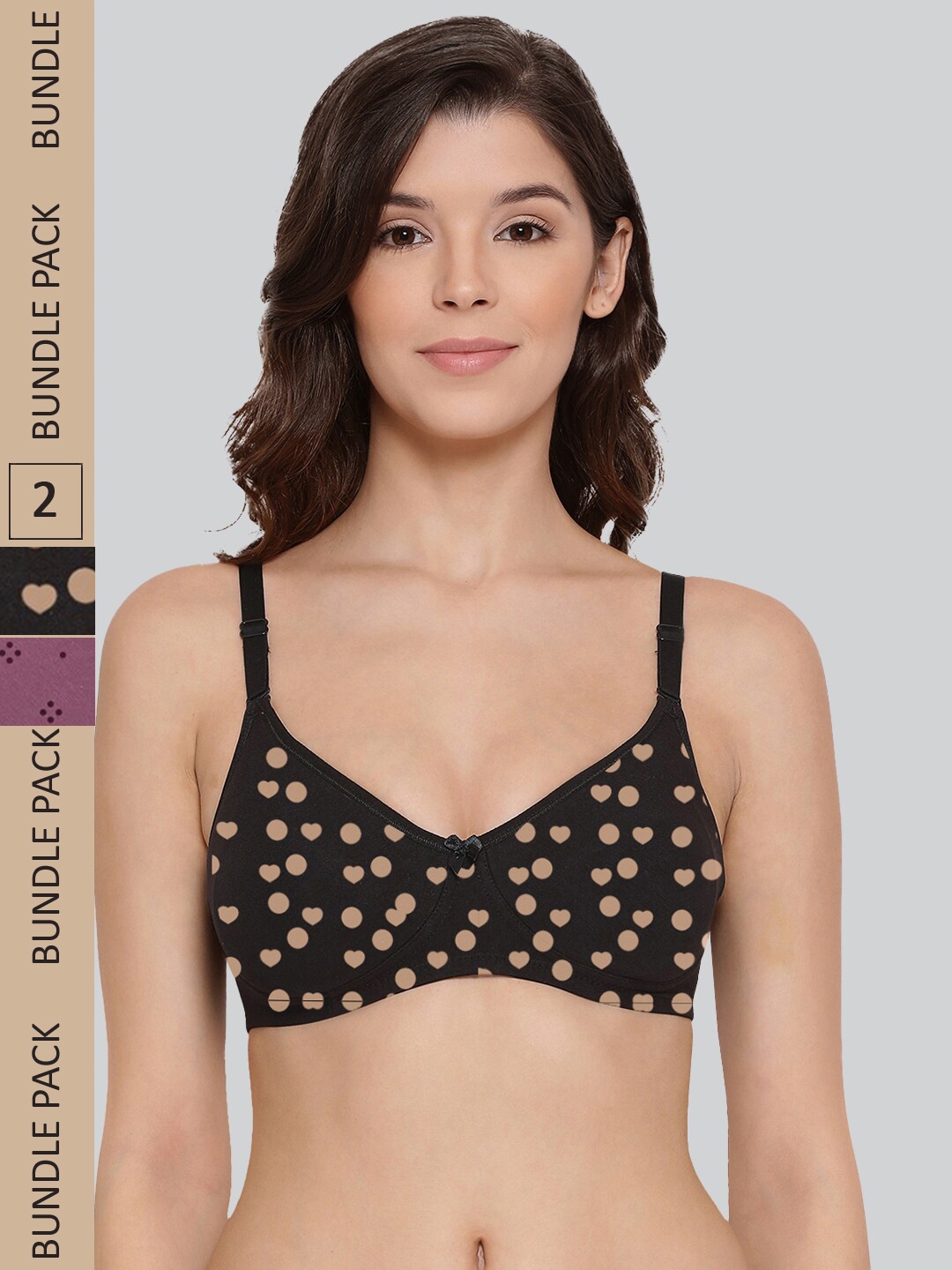 LYRA Pack Of 2 Printed Combed Cotton Wirefree Secret Support Bra with Detachable Strap, Black
LYRA Pack Of 2 Printed Combed Cotton Wirefree Secret Support Bra with Detachable Strap, Black