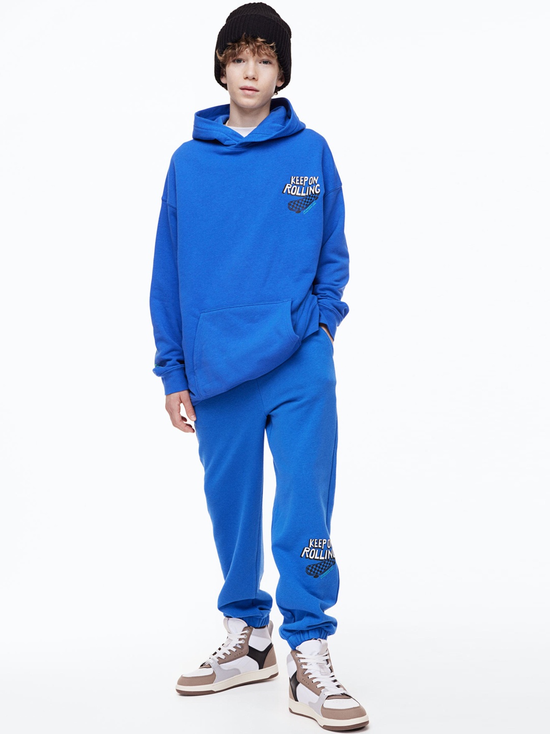 H&M Boys Printed joggers, Blue