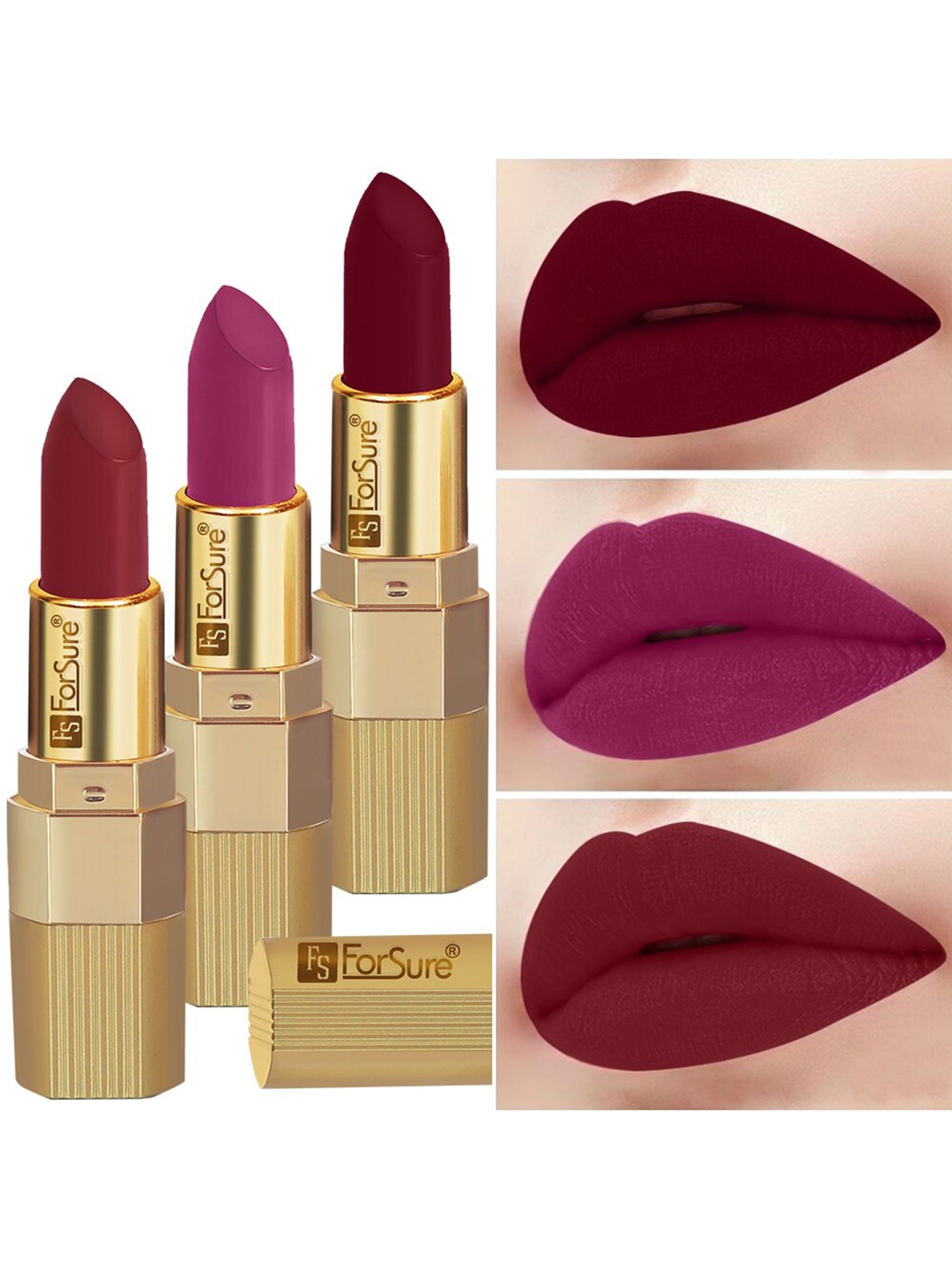ForSure Set Of 3 Xpression Long Lasting Highly Pigmented Creamy Matte Lipstick - 3.5g Each, Maroon
ForSure Set Of 3 Xpression Long Lasting Highly Pigmented Creamy Matte Lipstick - 3.5g Each, Maroon