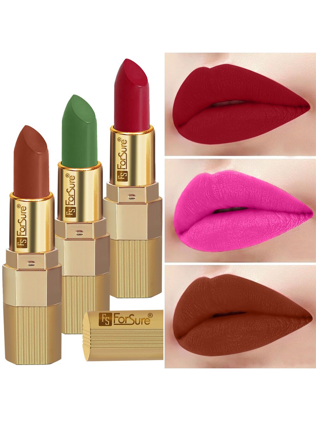 ForSure Set Of 3 Xpression Long-Lasting Highly-Pigmented Creamy Matte Lipstick - 3.5g each, Pink
ForSure Set Of 3 Xpression Long-Lasting Highly-Pigmented Creamy Matte Lipstick - 3.5g each, Pink