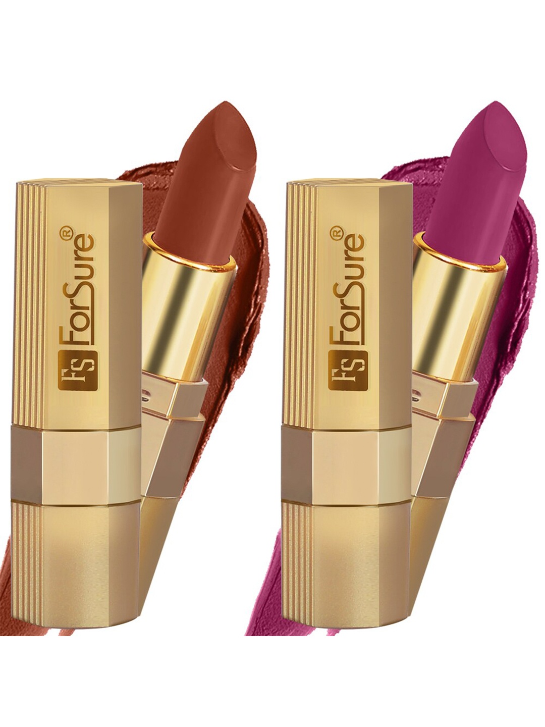 ForSure Xpression Set Of 2 Long Lasting Matte Lipsticks 3.5 gm Each-Rust Brown 301 & Magenta 302
ForSure Xpression Set Of 2 Long Lasting Matte Lipsticks 3.5 gm Each-Rust Brown 301 & Magenta 302
