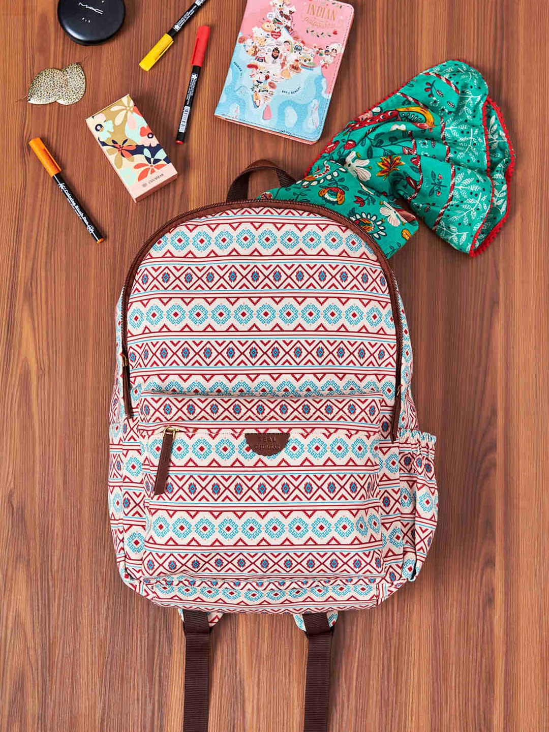 Chumbak Women Geometric Backpack, Pink