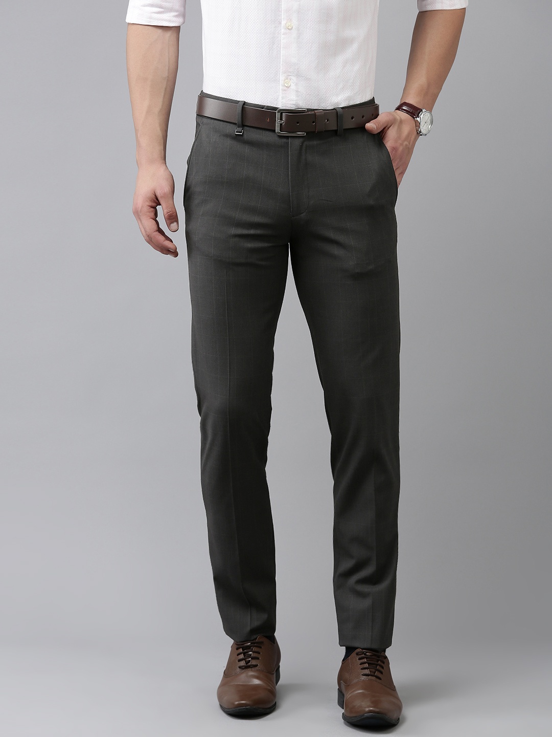Van Heusen Men Checked Slim Fit Mid-Rise Plain Woven Flat-Front Formal Trousers, Brown
Van Heusen Men Checked Slim Fit Mid-Rise Plain Woven Flat-Front Formal Trousers, Brown