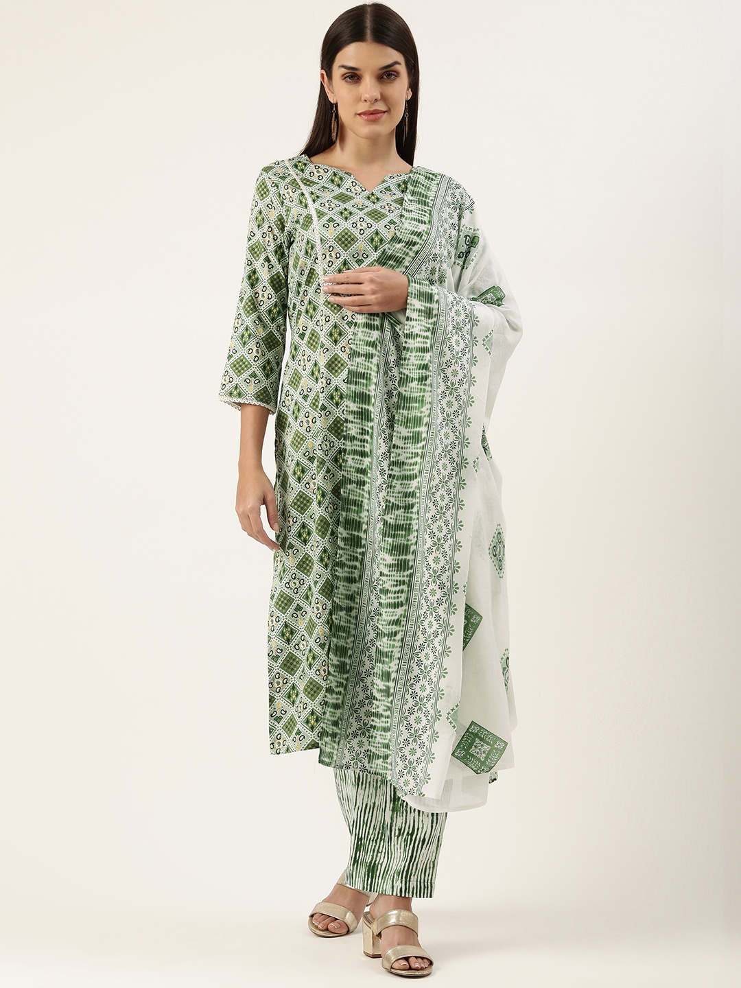 SWAGG INDIA Women Ethnic Motifs Printed Thread Work Kurta With Trousers & Dupatta, Green
SWAGG INDIA Women Ethnic Motifs Printed Thread Work Kurta With Trousers & Dupatta, Green