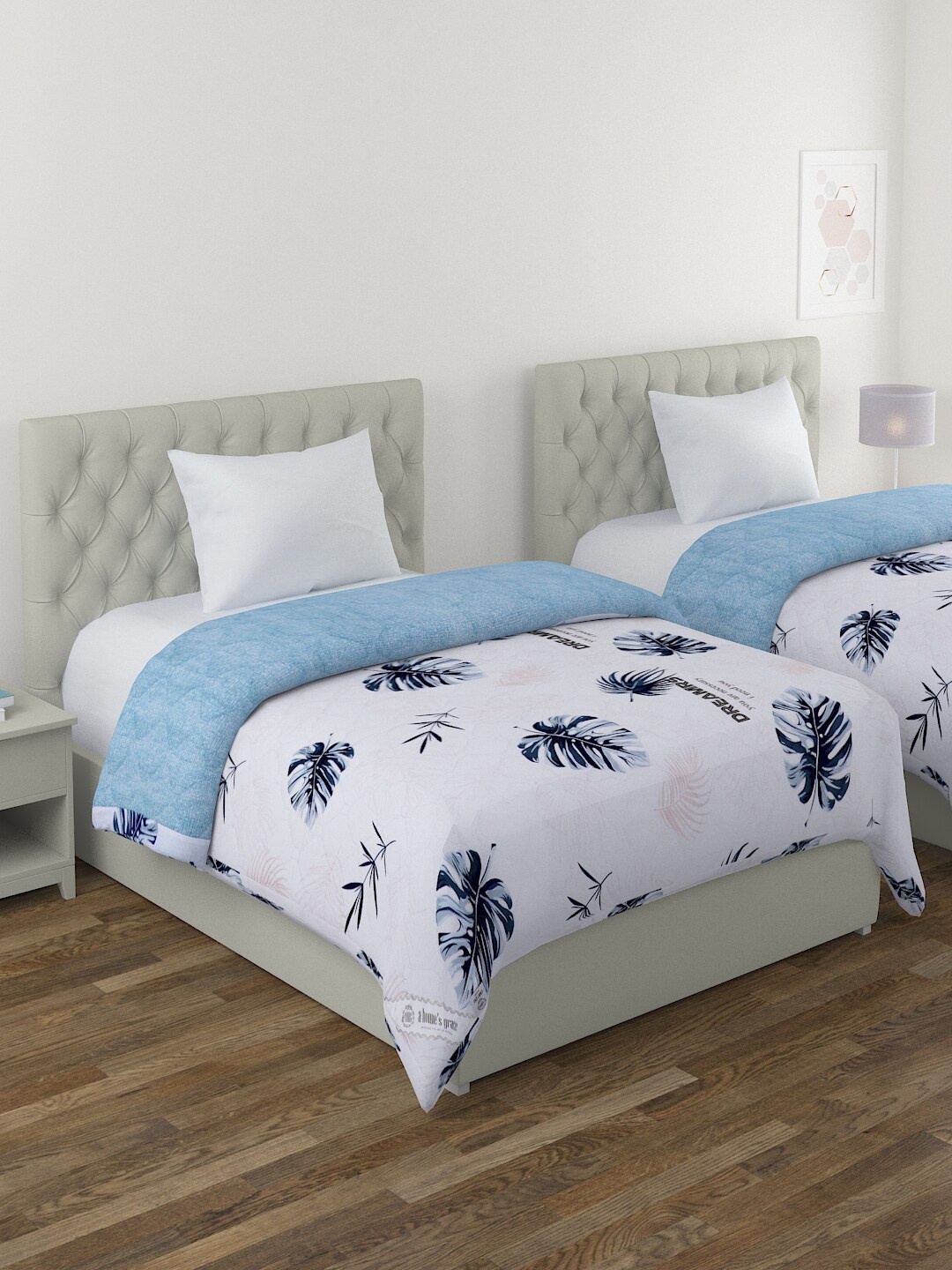 A Homes Grace White & Blue Set of 2 Floral Microfiber AC Room 120 GSM Single Bed Comforter
A Homes Grace White & Blue Set of 2 Floral Microfiber AC Room 120 GSM Single Bed Comforter