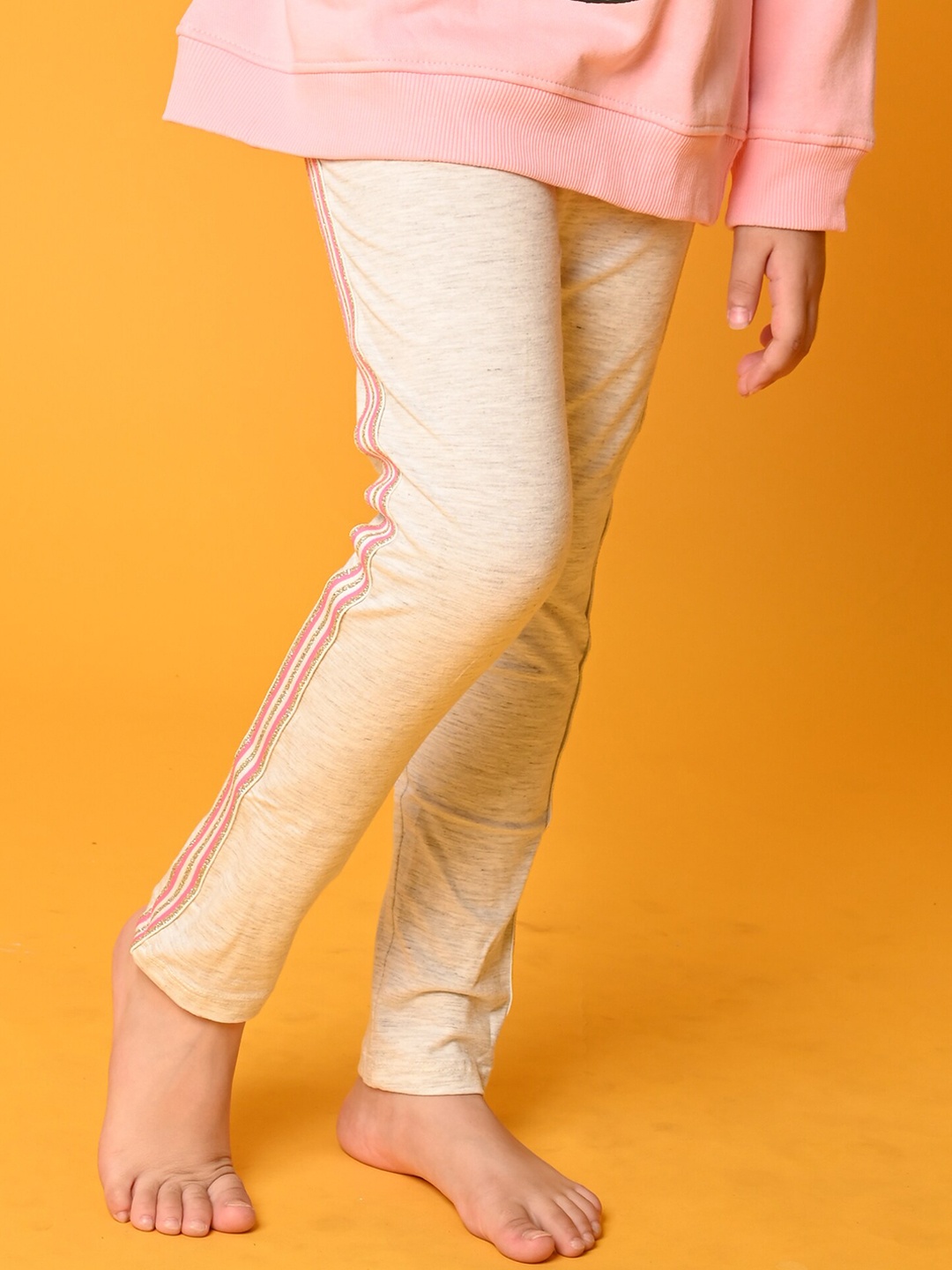 Anthrilo Girls Fleece Track Pants, Pink