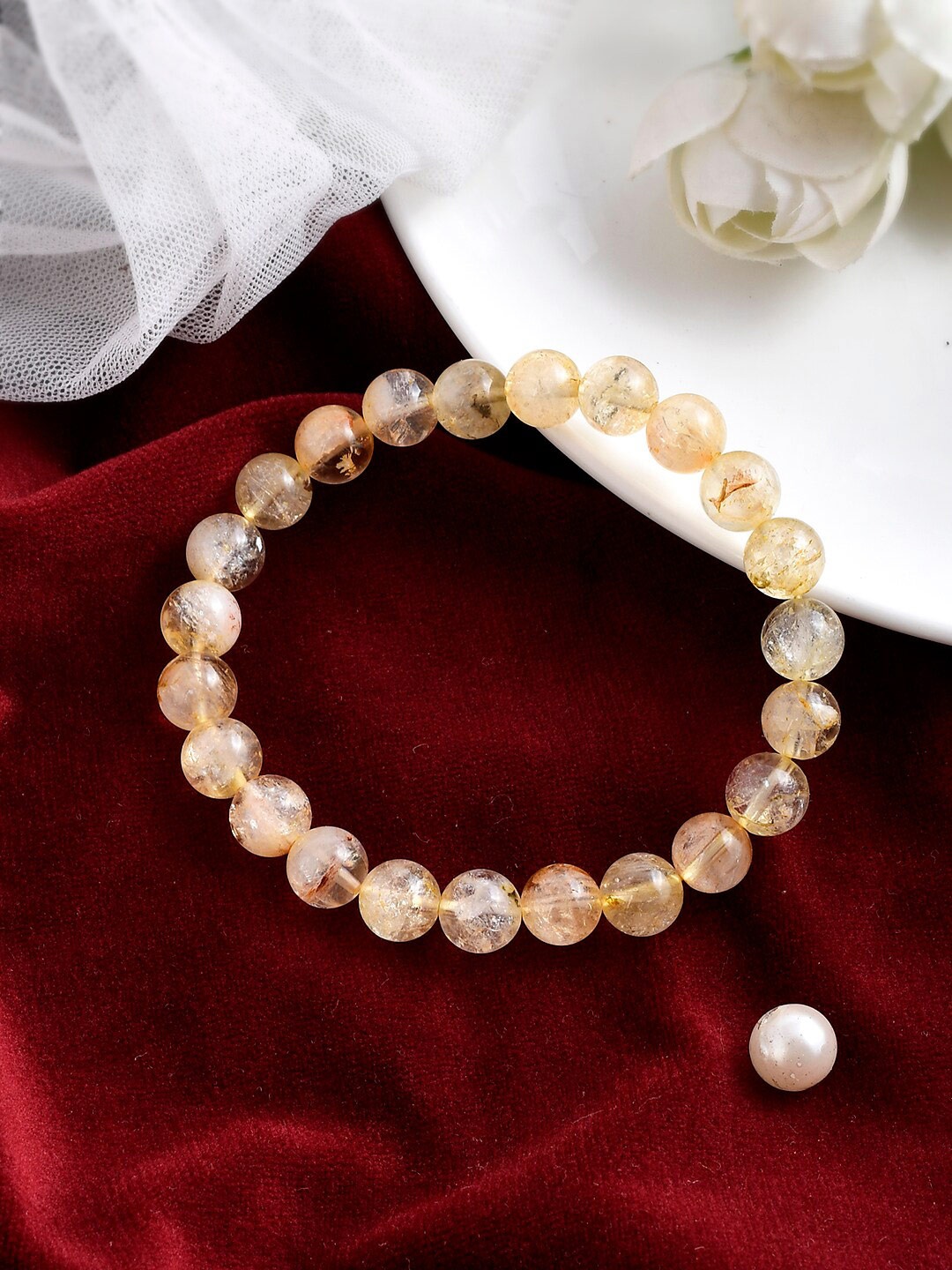 SHOOLIN Women Citrine Stone Bracelet, Yellow