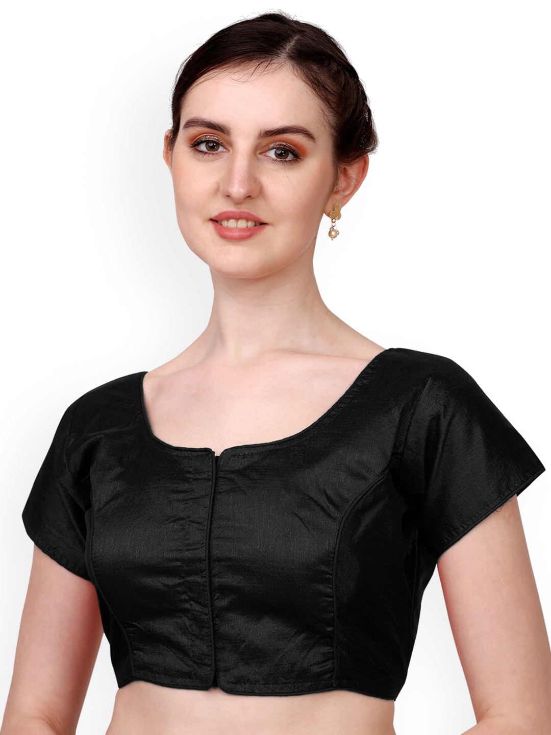 PUJIA MILLS Readymade Saree Blouse, Black