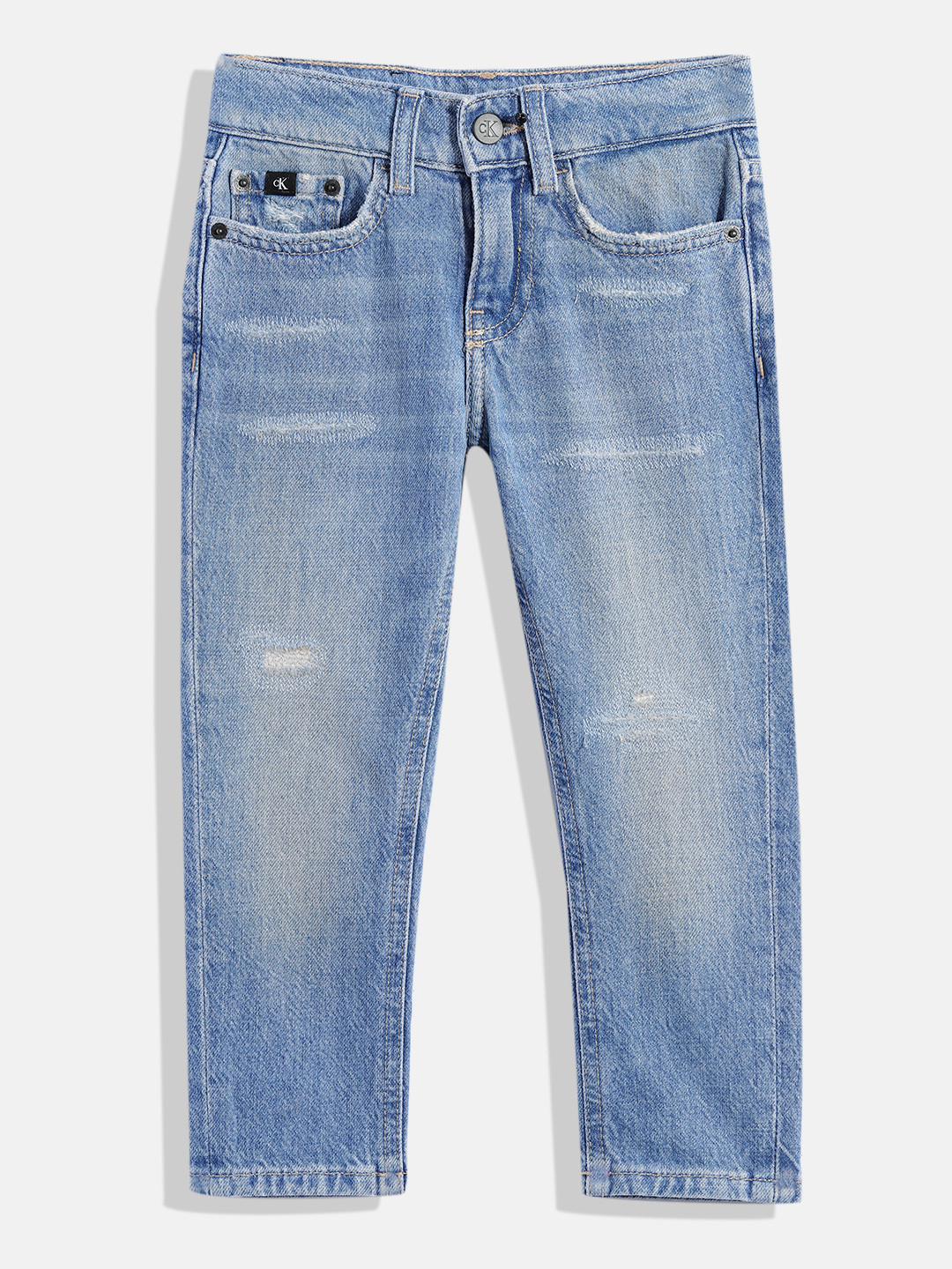 Calvin Klein Jeans Boys Dad Fit Mid-Rise Mildly Distressed Light Fade Pure Cotton Jeans, Blue
Calvin Klein Jeans Boys Dad Fit Mid-Rise Mildly Distressed Light Fade Pure Cotton Jeans, Blue