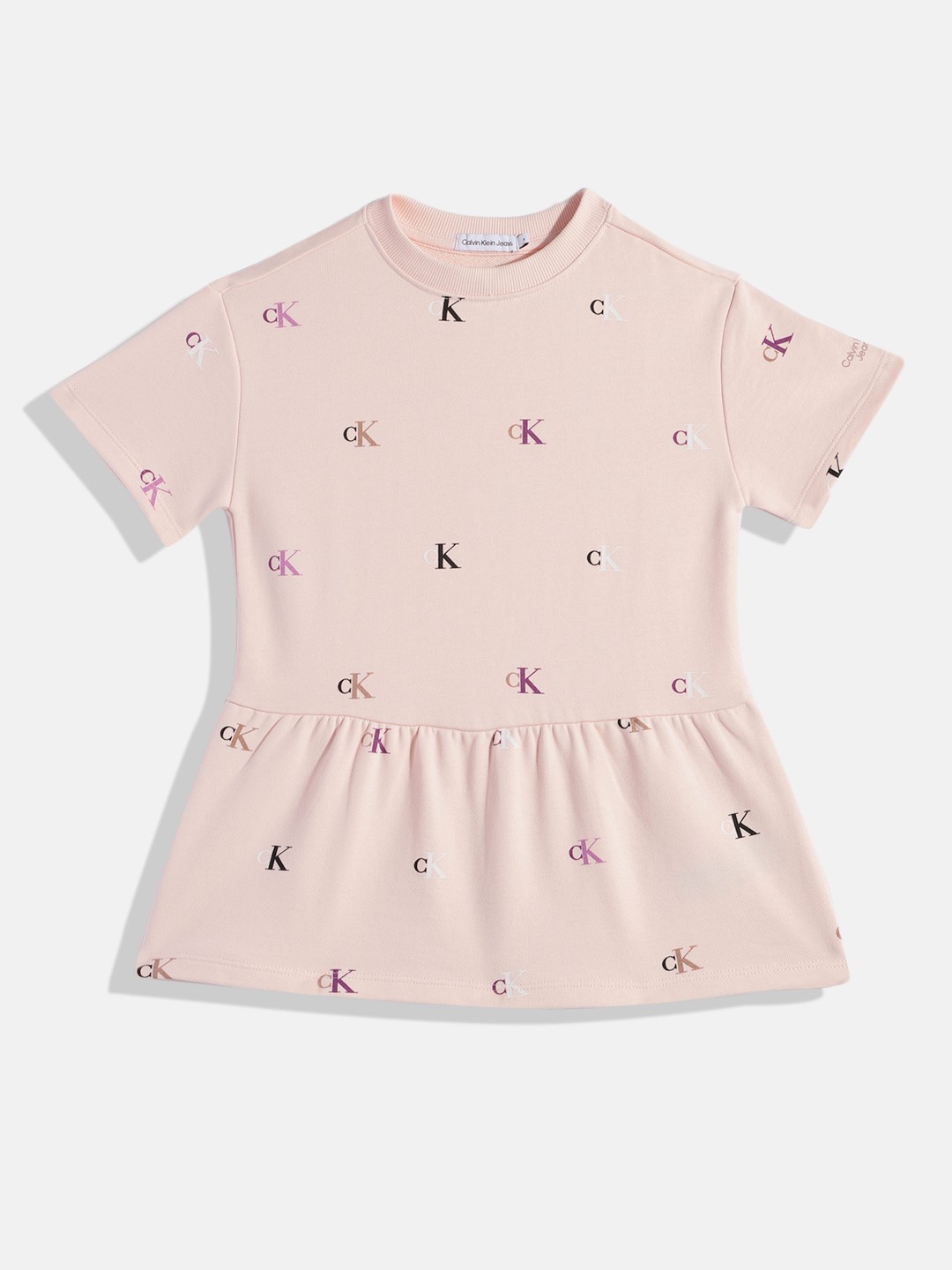 Calvin Klein Jeans Brand Logo Print Pleated Organic Cotton T-shirt Style Drop-Waist Dress, Peach
Calvin Klein Jeans Brand Logo Print Pleated Organic Cotton T-shirt Style Drop-Waist Dress, Peach