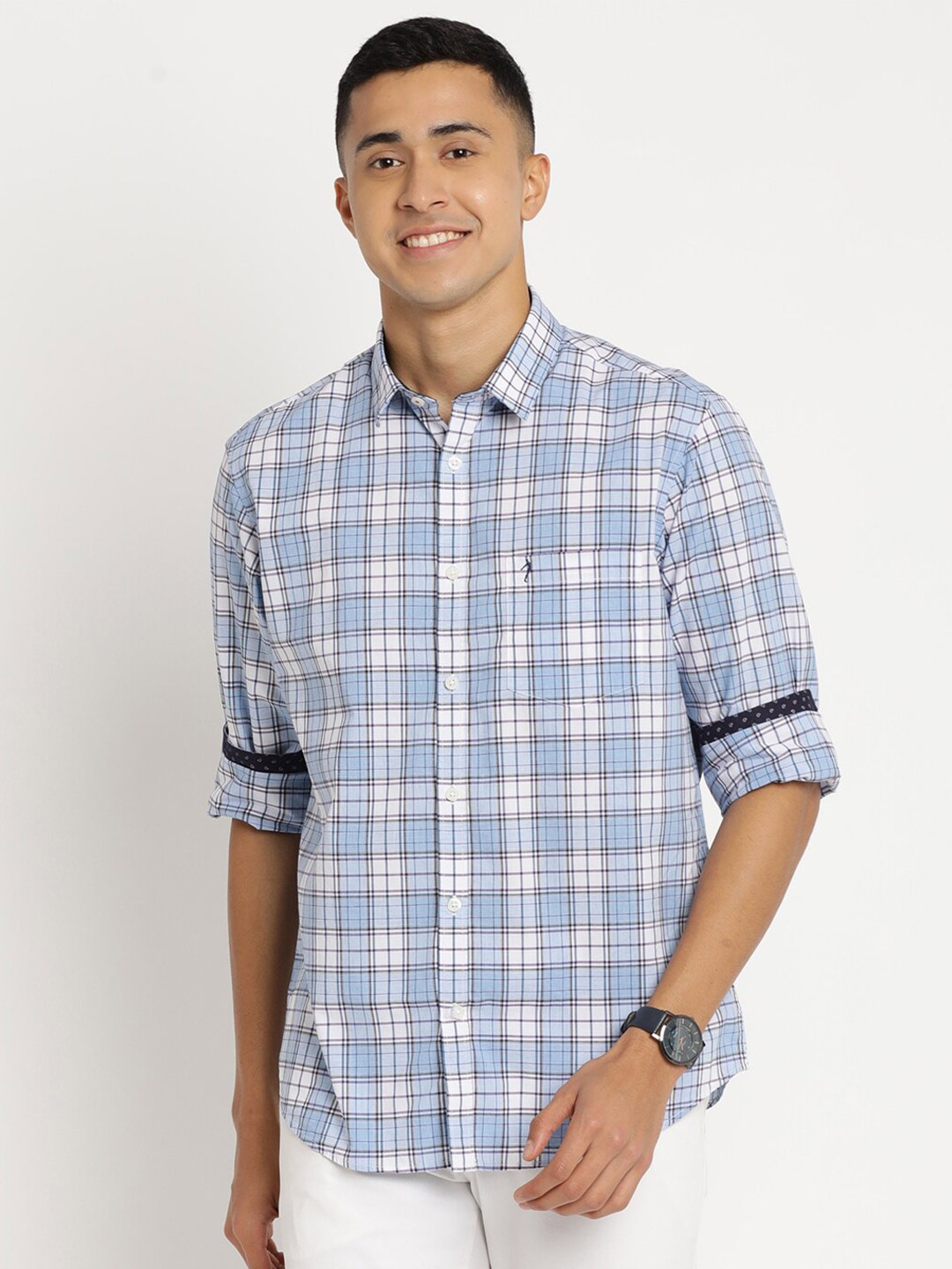 Indian Terrain Men Pure Cotton Slim Fit Tartan Checks Checked Casual Shirt, Blue
Indian Terrain Men Pure Cotton Slim Fit Tartan Checks Checked Casual Shirt, Blue