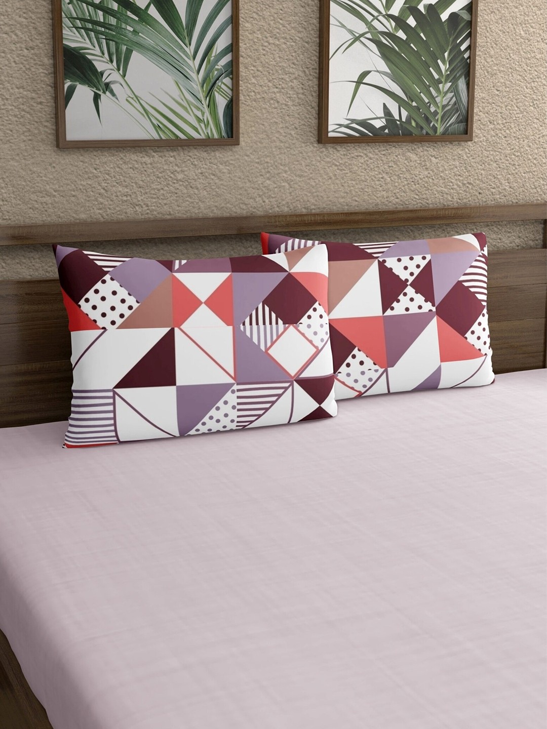 Home Ecstasy Set Of 2 Peach & White Geometric Printed Pure Cotton 140 TC Pillow Covers
Home Ecstasy Set Of 2 Peach & White Geometric Printed Pure Cotton 140 TC Pillow Covers