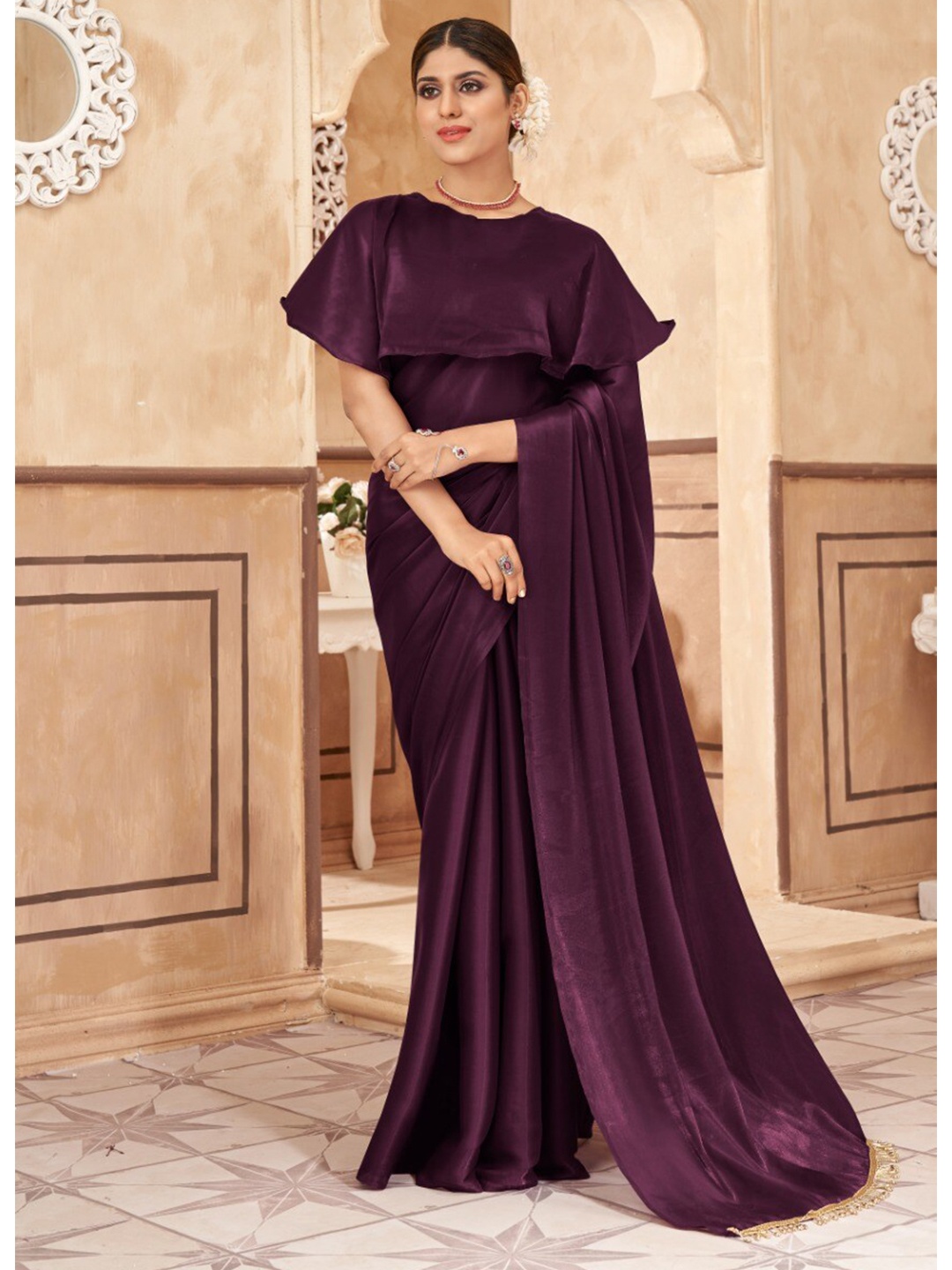 TIEXA Pure Silk Saree, Purple