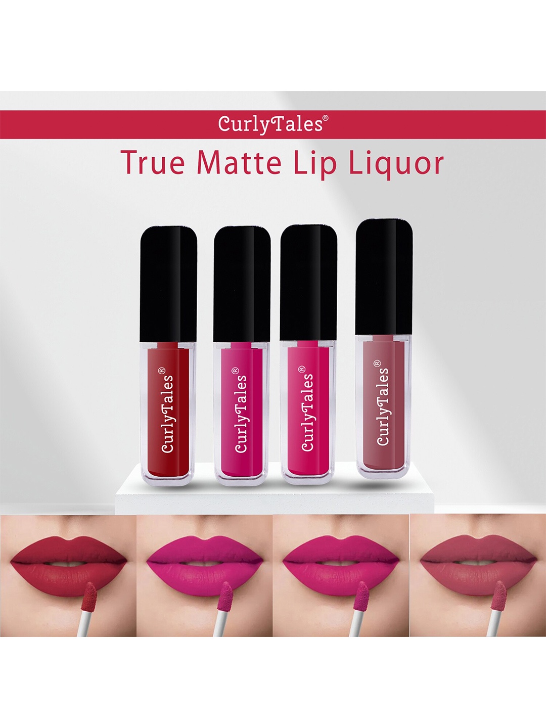 CurlyTales Set Of 4 Lightweight & Waterproof True Velvet Matte Lipsticks - 03, 04, 05, 09, Red
CurlyTales Set Of 4 Lightweight & Waterproof True Velvet Matte Lipsticks - 03, 04, 05, 09, Red