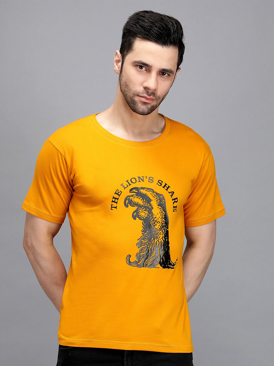 TRENDY RABBIT Men Printed T-shirt, Mustard
TRENDY RABBIT Men Printed T-shirt, Mustard