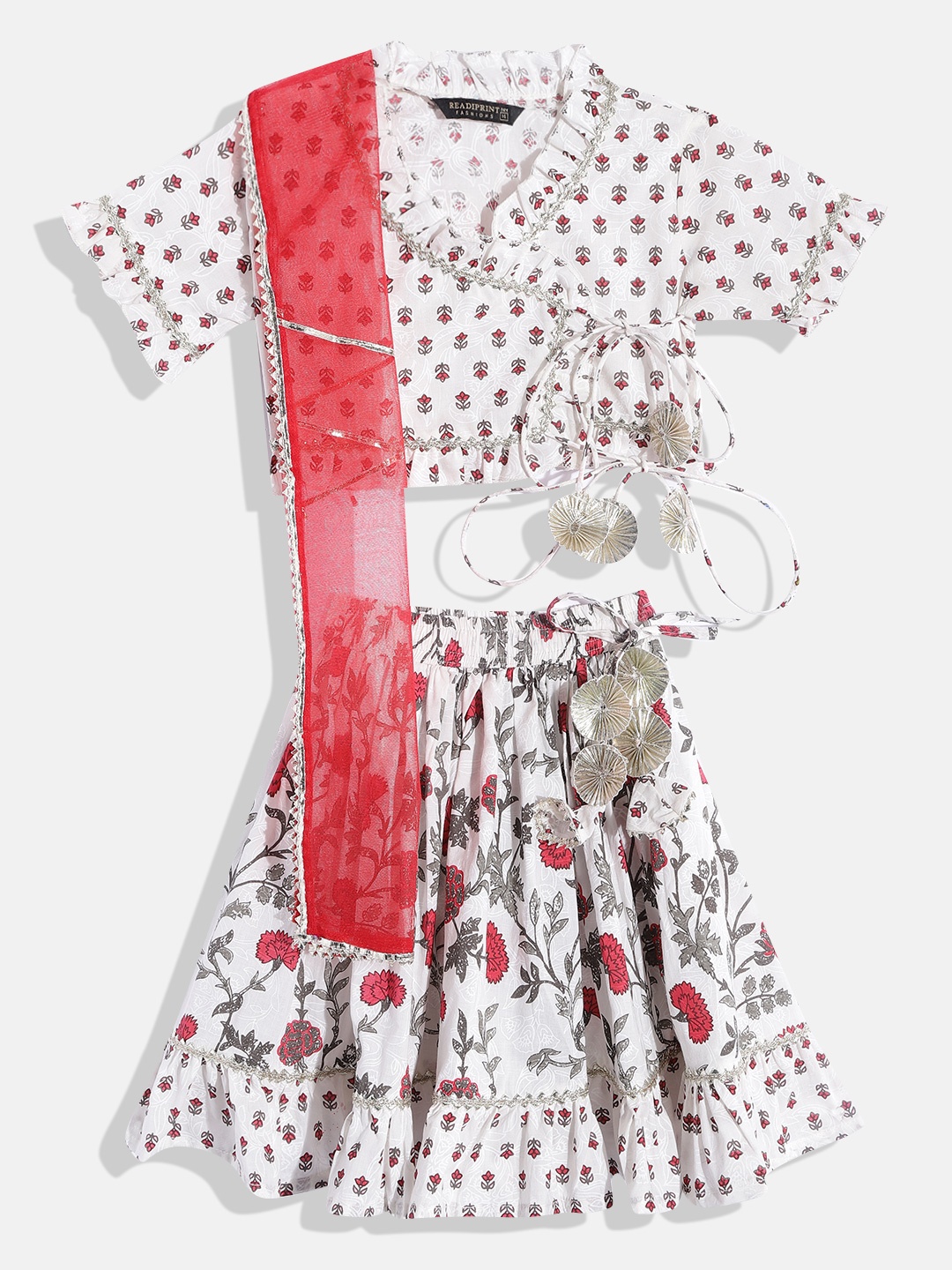 Readiprint Fashions Girls Printed Block Print Ready to Wear Lehenga & Blouse With Dupatta, White
Readiprint Fashions Girls Printed Block Print Ready to Wear Lehenga & Blouse With Dupatta, White