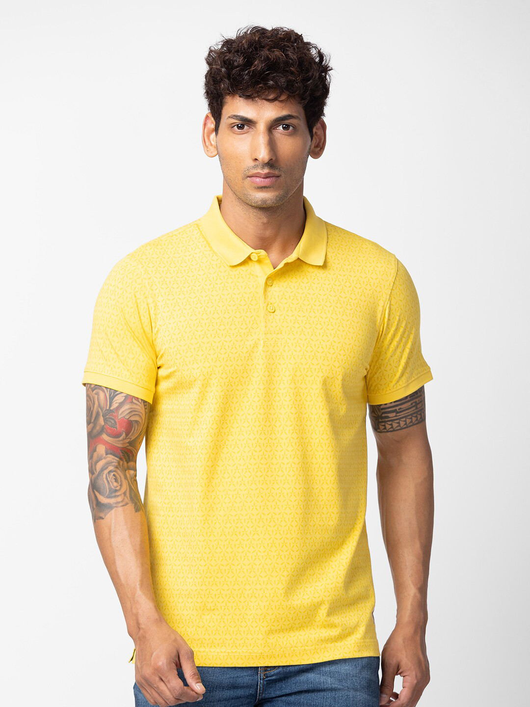 SPYKAR Men Printed Polo Collar Slim Fit T-shirt, Yellow
SPYKAR Men Printed Polo Collar Slim Fit T-shirt, Yellow