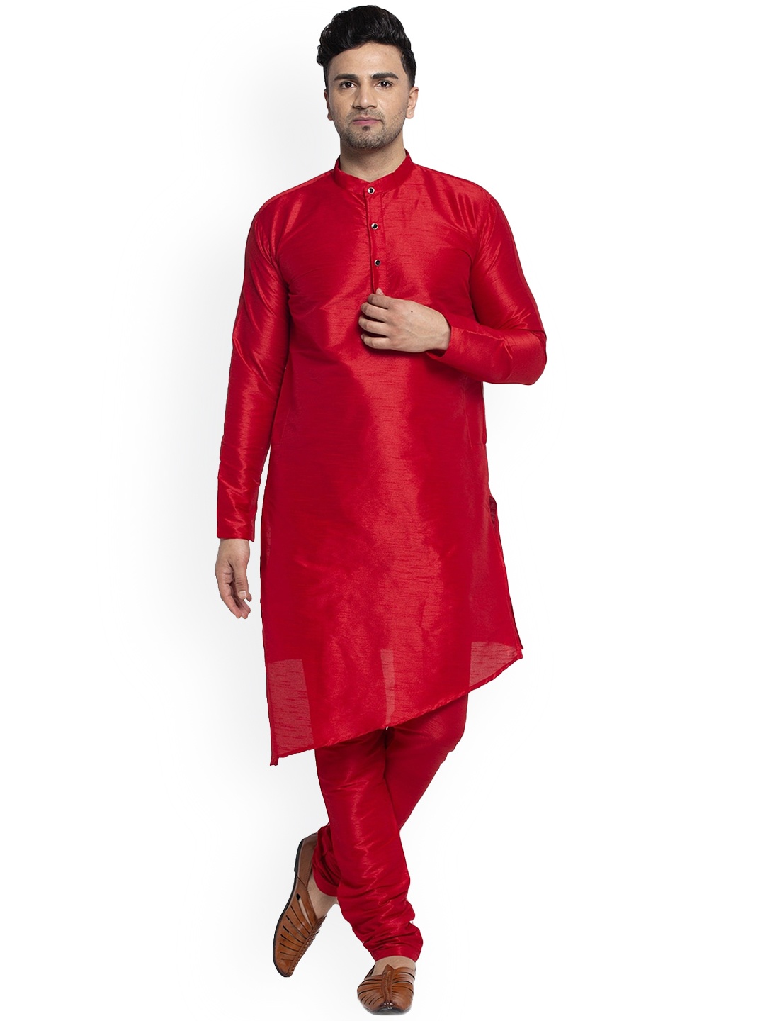 Benstoke Men Red Kurta with Churidar