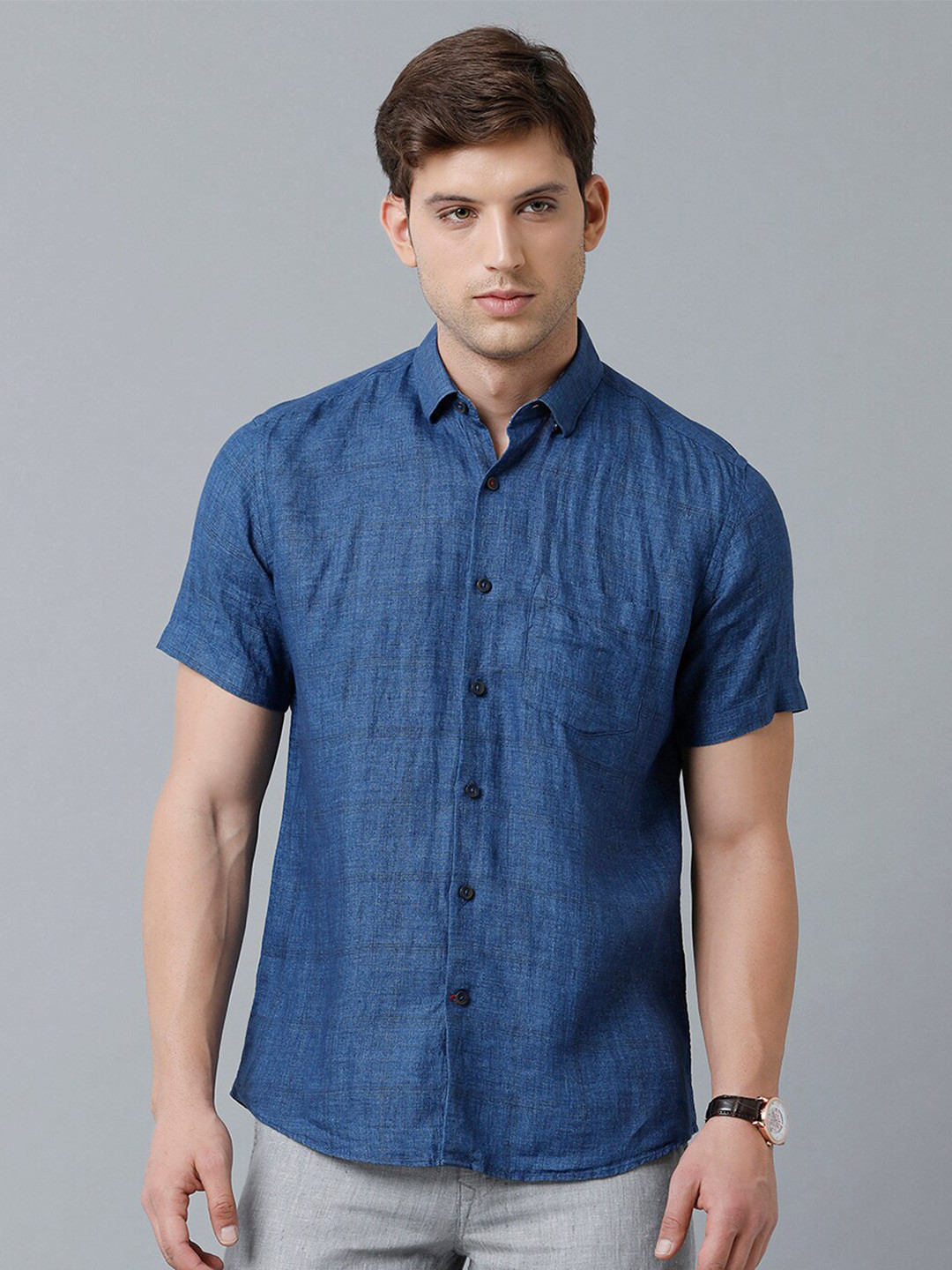 Linen Club Men Spread Collar Sustainable Casual Linen Shirt, Blue
Linen Club Men Spread Collar Sustainable Casual Linen Shirt, Blue