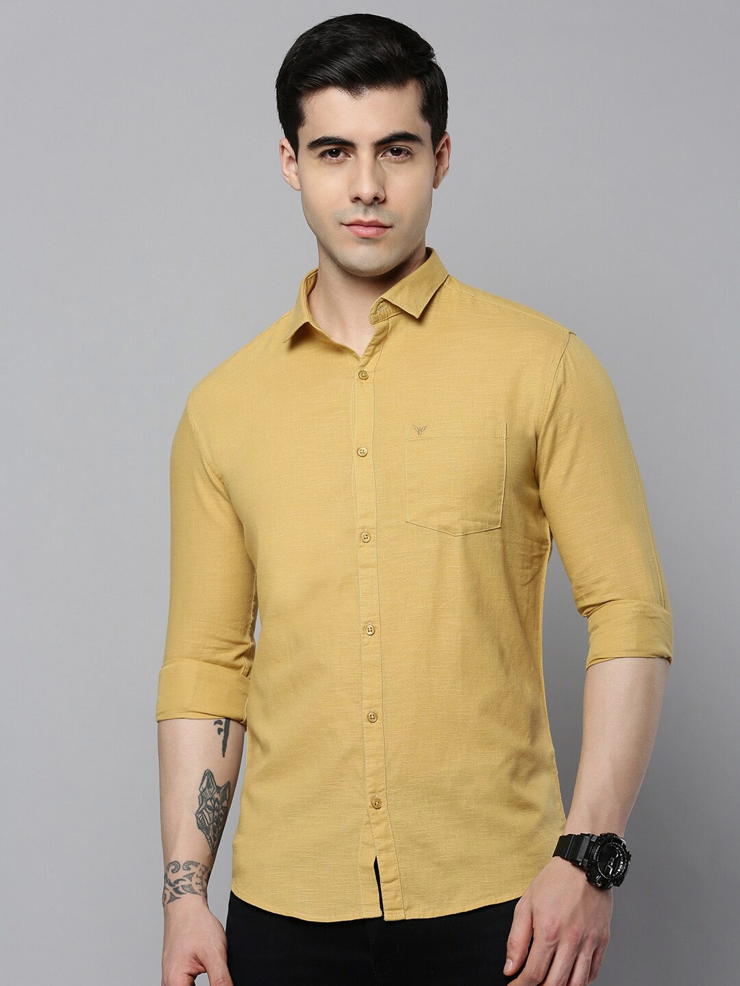 SHOWOFF Men Casual Shirt, Mustard