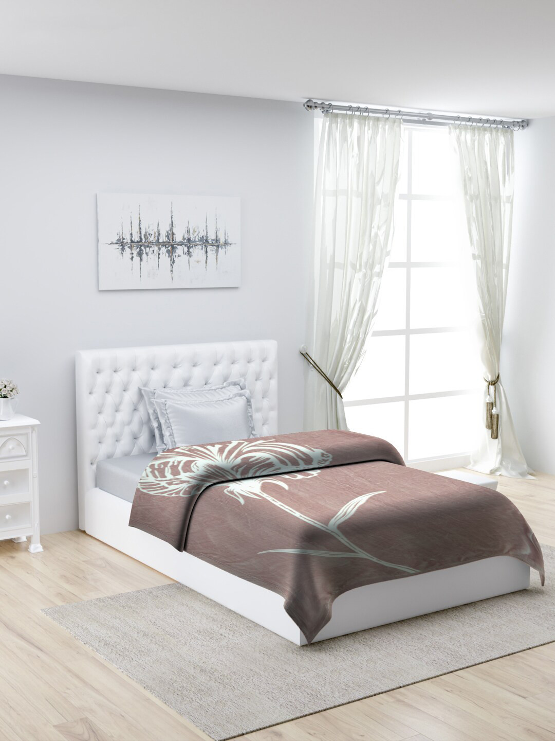 Monte Carlo Mink Brown & White Floral Printed Heavy Winter 600 GSM Single Bed Blanket
Monte Carlo Mink Brown & White Floral Printed Heavy Winter 600 GSM Single Bed Blanket