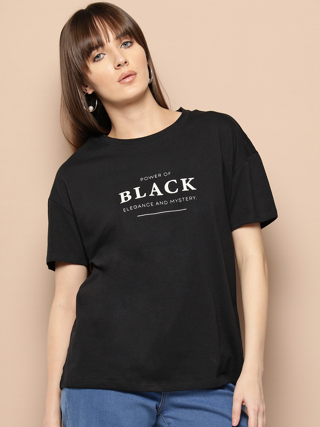 Chemistry Typography Embossed Drop-Shoulder Sleeves Monochrome Pure Cotton T-shirt, Black
Chemistry Typography Embossed Drop-Shoulder Sleeves Monochrome Pure Cotton T-shirt, Black