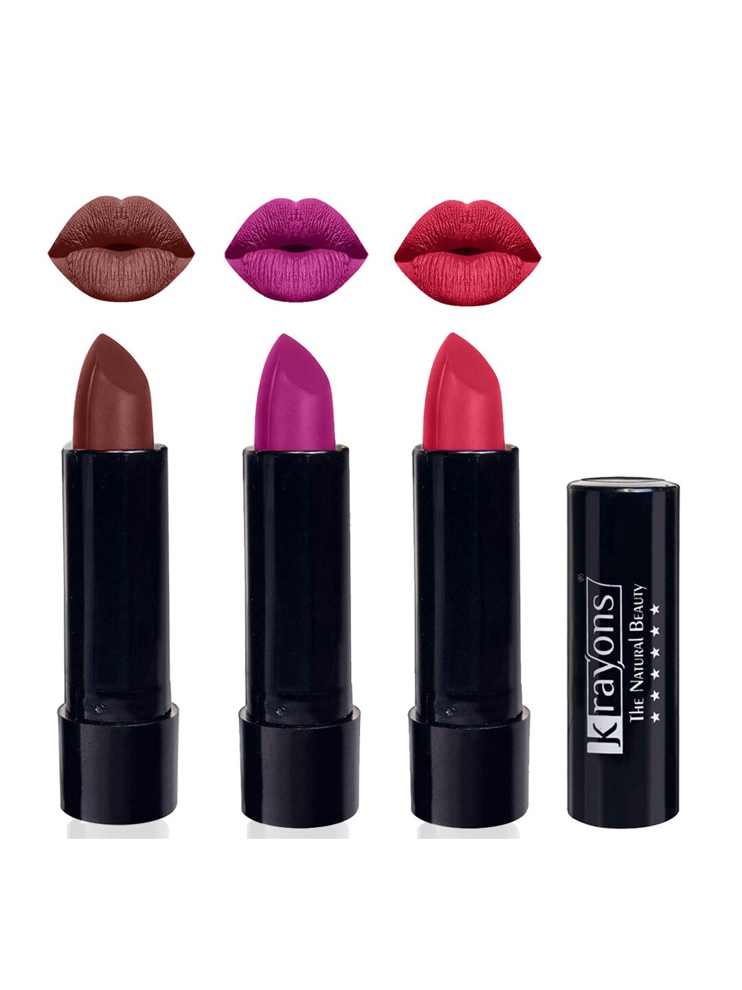 krayons Set Of 3 Cute Pop Waterproof & Moisturizing Matte Lipstick - 3.5 g Each, Purple
krayons Set Of 3 Cute Pop Waterproof & Moisturizing Matte Lipstick - 3.5 g Each, Purple
