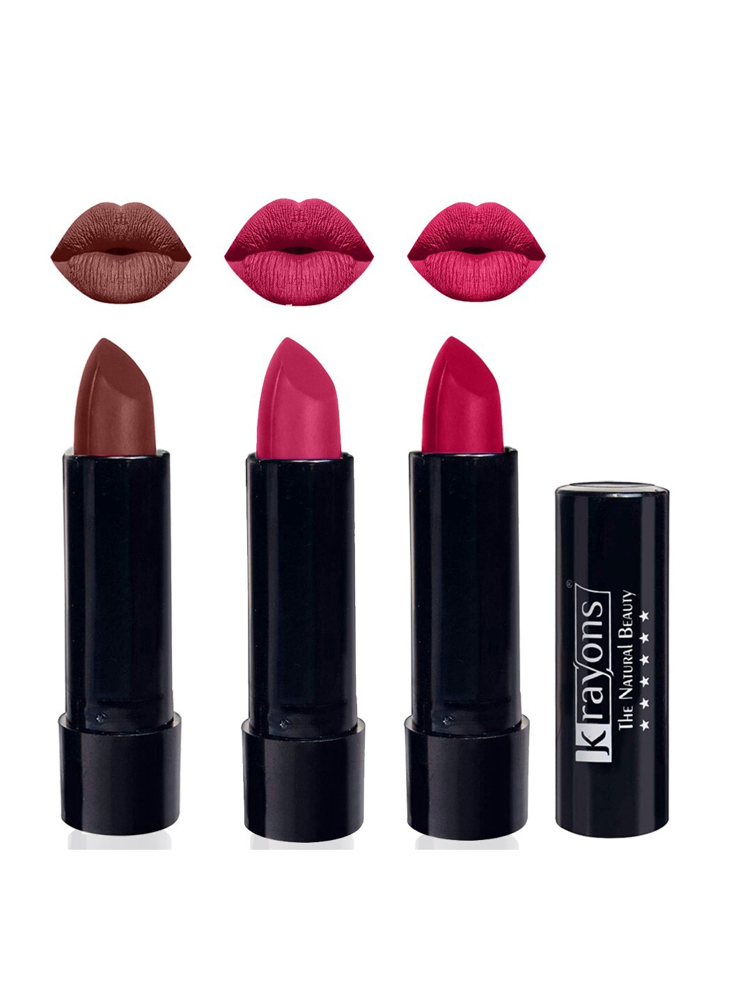 krayons Set Of 3 Cute Pop Waterproof & Moisturizing Matte Lipstick - 3.5 g Each, Pink
krayons Set Of 3 Cute Pop Waterproof & Moisturizing Matte Lipstick - 3.5 g Each, Pink