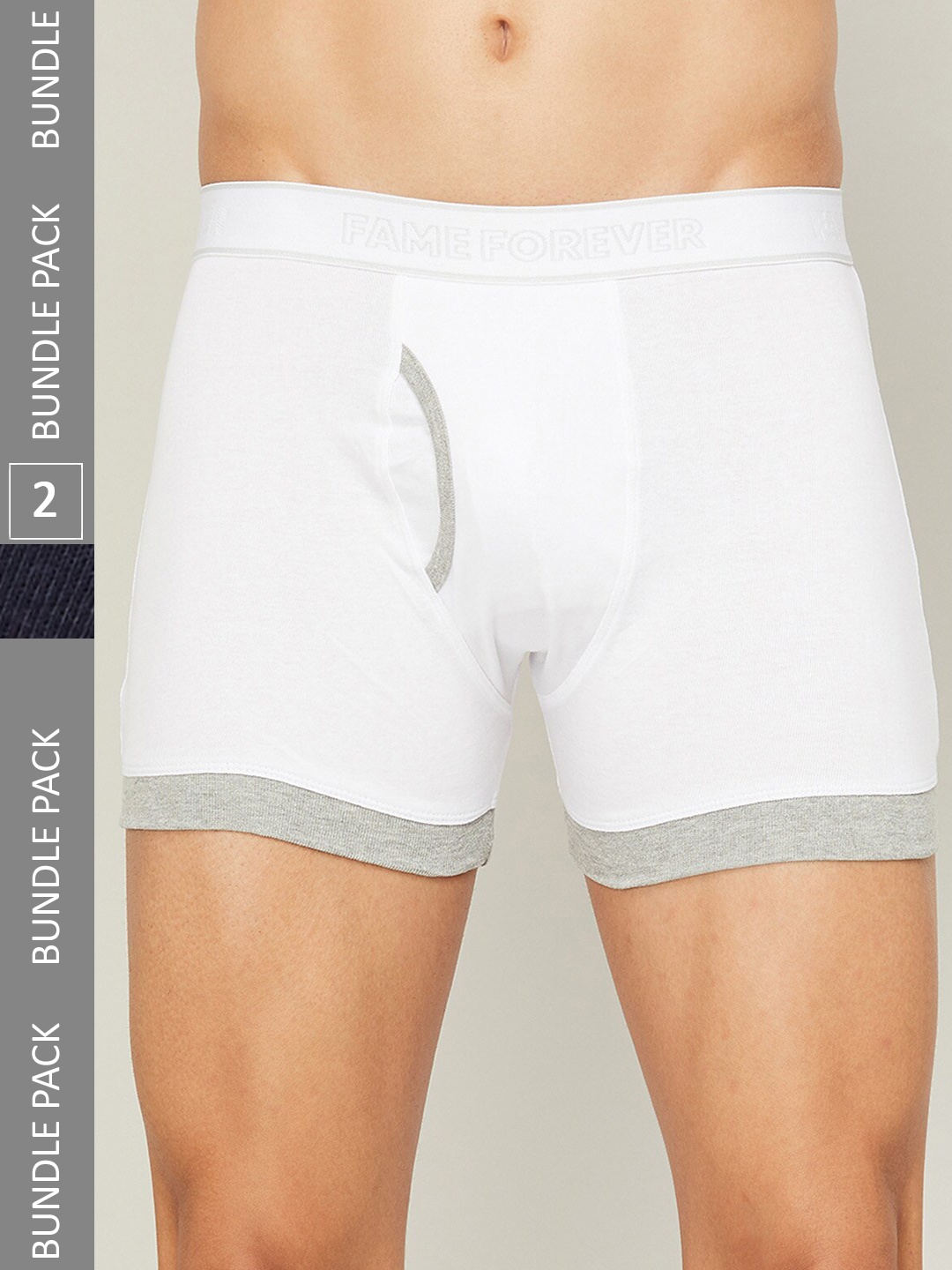 Fame Forever by Lifestyle Men Pack Of 2 Solid Cotton Deo-Soft Boxer-Style Briefs, Navy blue
Fame Forever by Lifestyle Men Pack Of 2 Solid Cotton Deo-Soft Boxer-Style Briefs, Navy blue