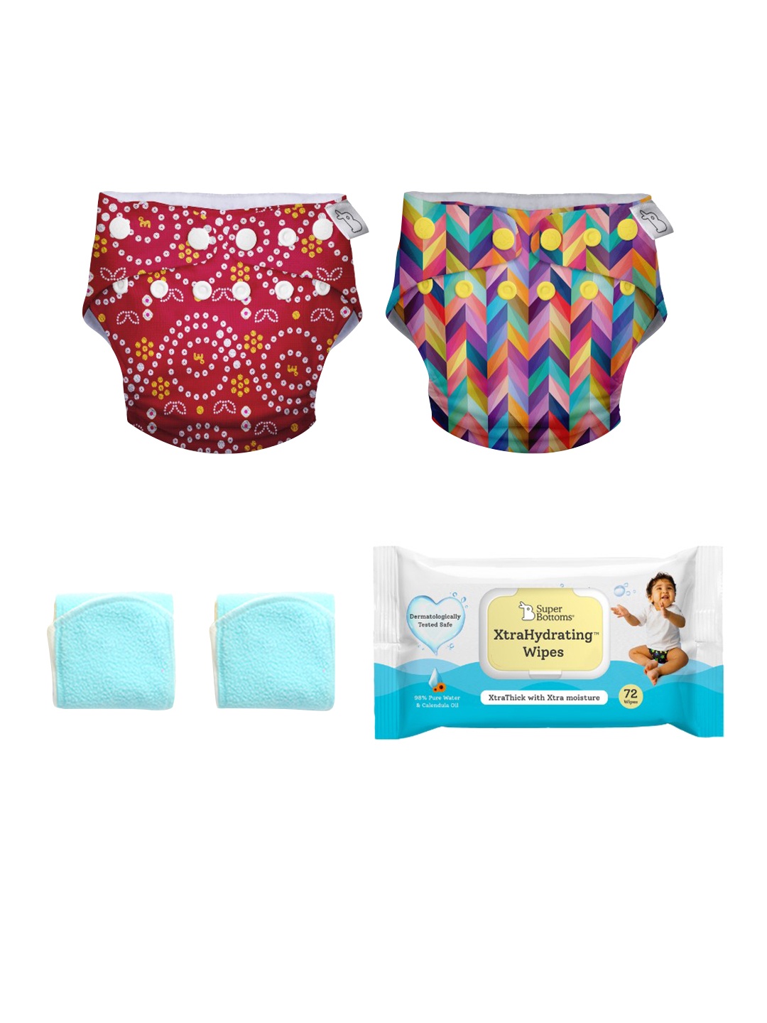 SuperBottoms Infant Set Of 2 Organic Cotton SuperDryFeel Diapers & XtraHydrating Wipes, Maroon
SuperBottoms Infant Set Of 2 Organic Cotton SuperDryFeel Diapers & XtraHydrating Wipes, Maroon