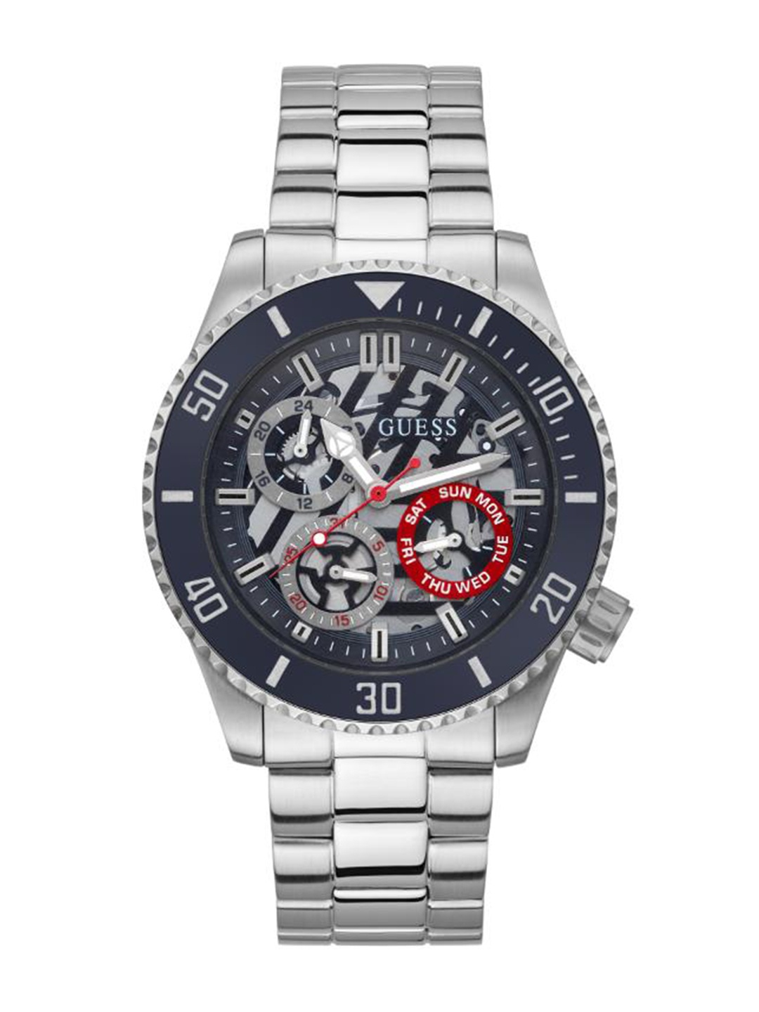GUESS Men Skeleton Dial & Stainless Steel Bracelet Style Straps Analogue Watch GW0488G1, Grey
GUESS Men Skeleton Dial & Stainless Steel Bracelet Style Straps Analogue Watch GW0488G1, Grey