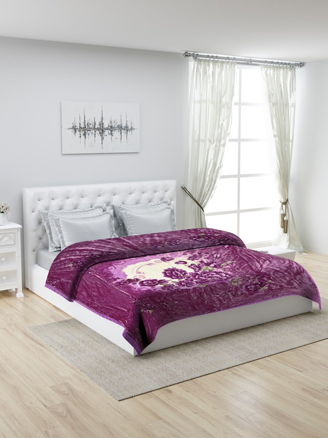Monte Carlo Purple & Cream Floral Heavy Winter Single Ply 1000 GSM Double Bed Blanket
Monte Carlo Purple & Cream Floral Heavy Winter Single Ply 1000 GSM Double Bed Blanket