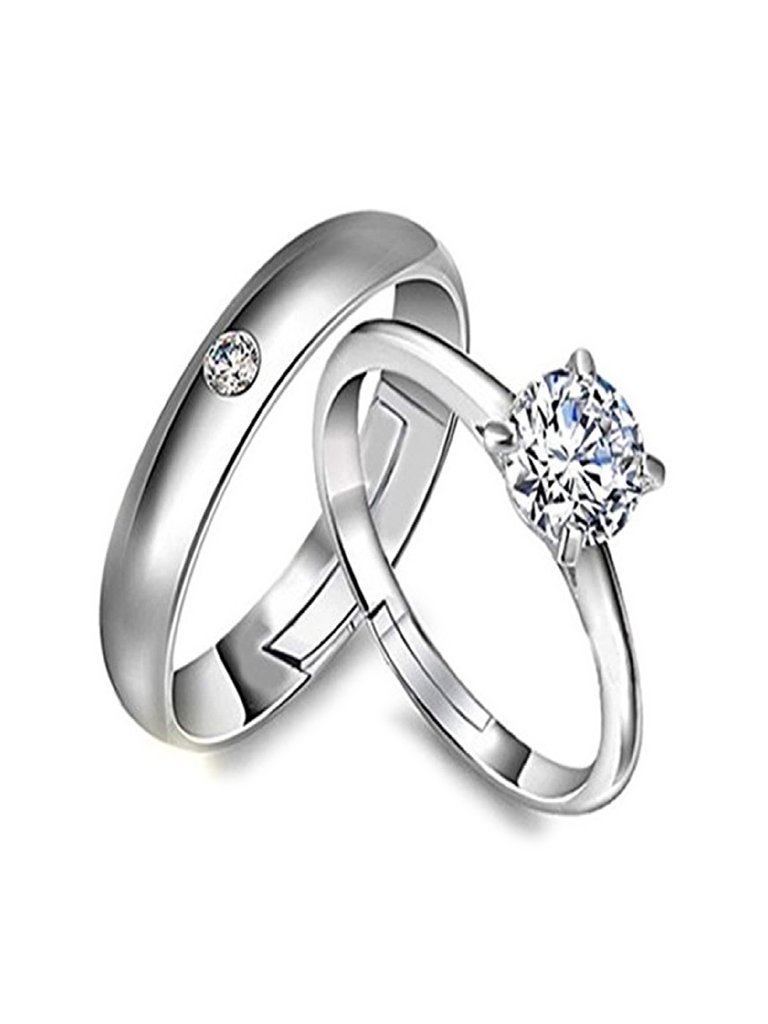 Mahi Set Of 2 Rhodium-Plated Cubic Zirconia Studded Couple Finger Rings, Silver
Mahi Set Of 2 Rhodium-Plated Cubic Zirconia Studded Couple Finger Rings, Silver