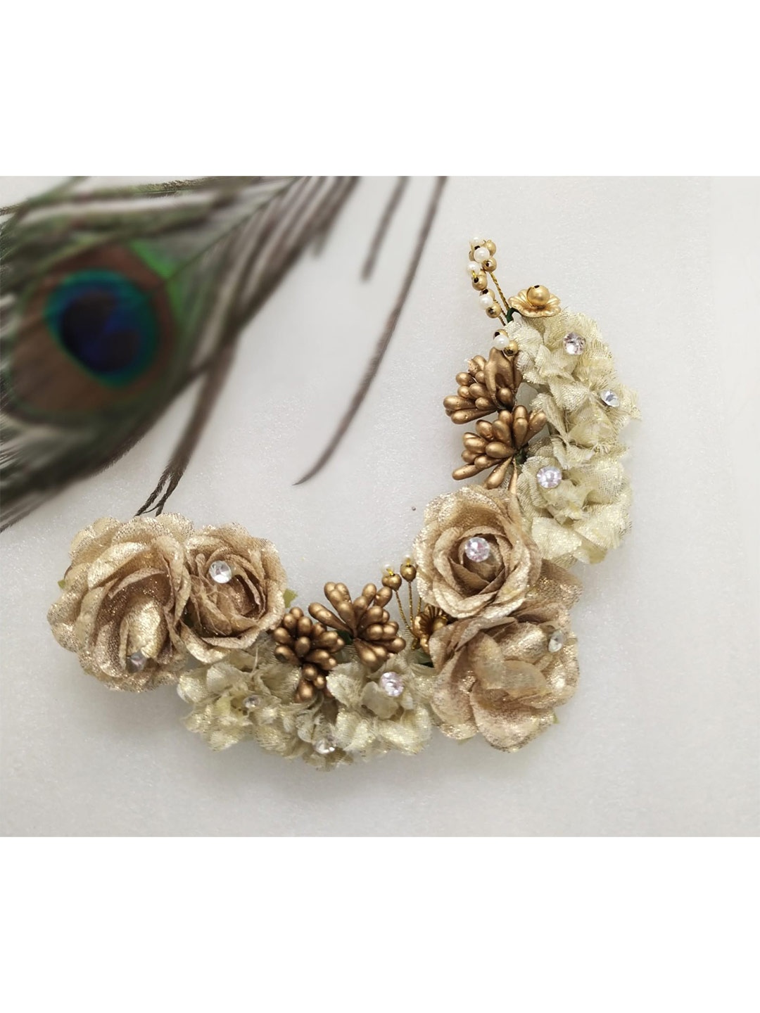 FEMMIBELLA Women Embellished Tiara, Gold