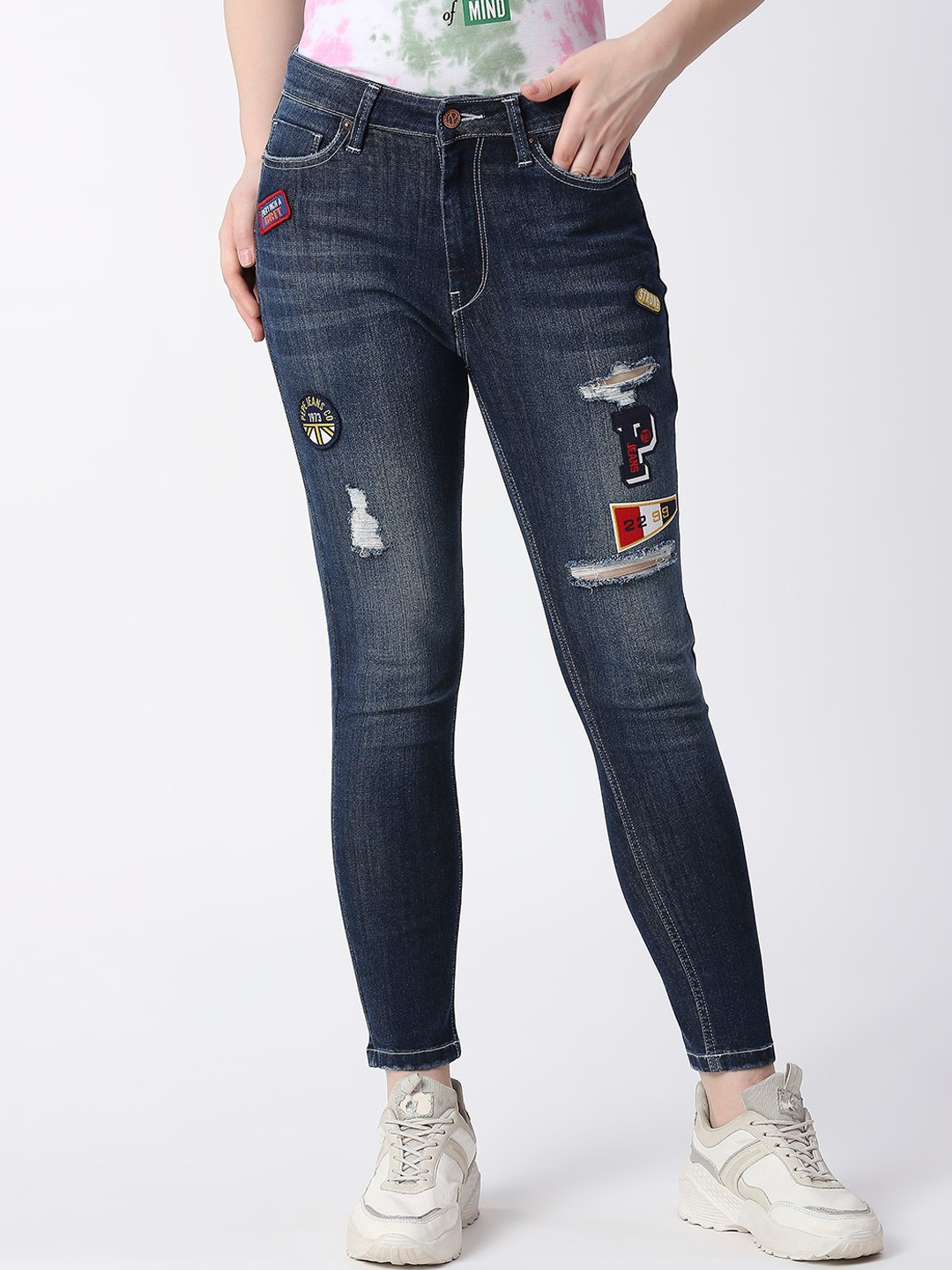 Pepe Jeans Women Cotton Skinny Fit High-Rise Mildly Distressed Light Fade Jeans, Blue
Pepe Jeans Women Cotton Skinny Fit High-Rise Mildly Distressed Light Fade Jeans, Blue