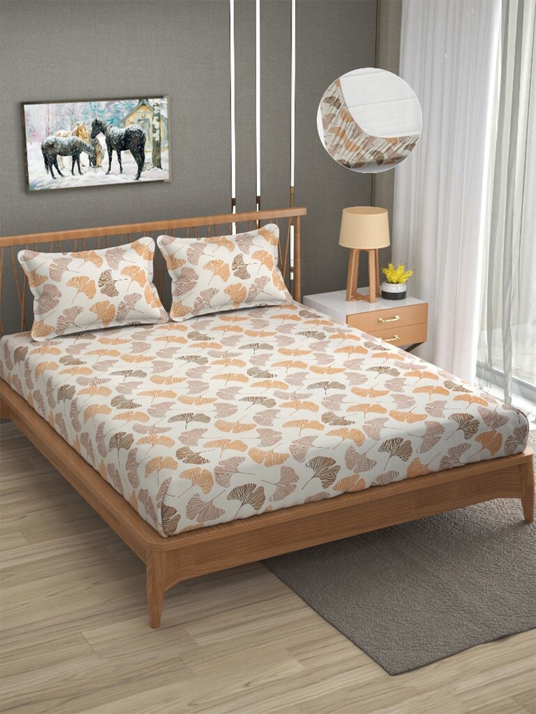 Molly & Michel White & Brown Floral Printed 210 TC Queen Bedsheet with 2 Pillow Covers
Molly & Michel White & Brown Floral Printed 210 TC Queen Bedsheet with 2 Pillow Covers