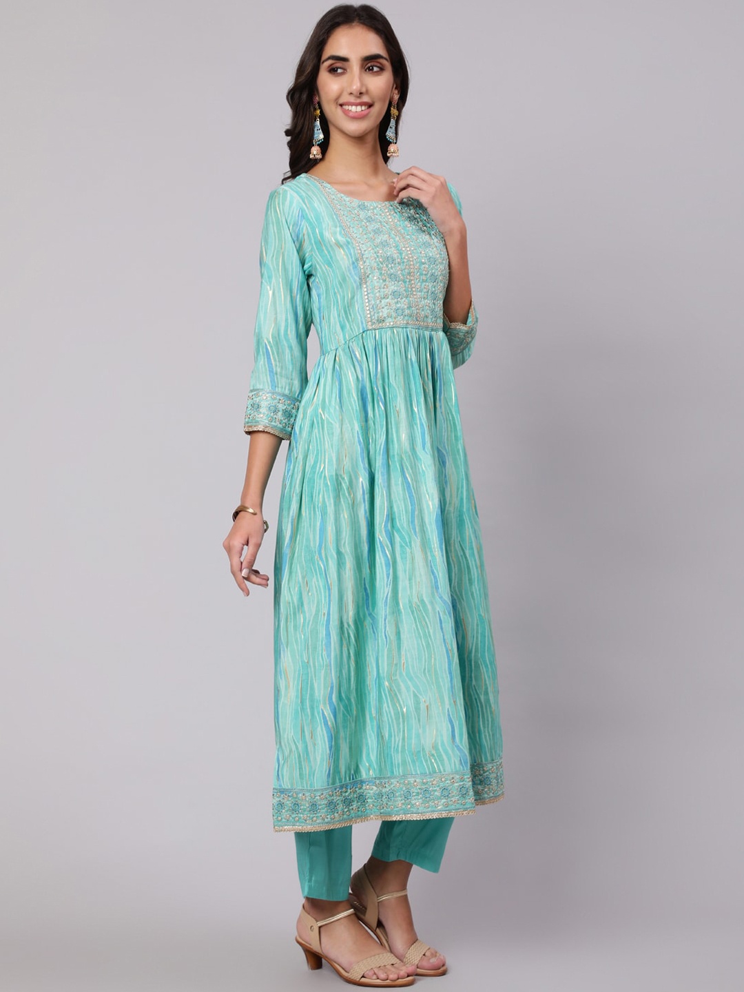 Nehamta Women Ethnic Motifs Printed Thread Work Kurta with Trousers & With Dupatta, Blue
Nehamta Women Ethnic Motifs Printed Thread Work Kurta with Trousers & With Dupatta, Blue