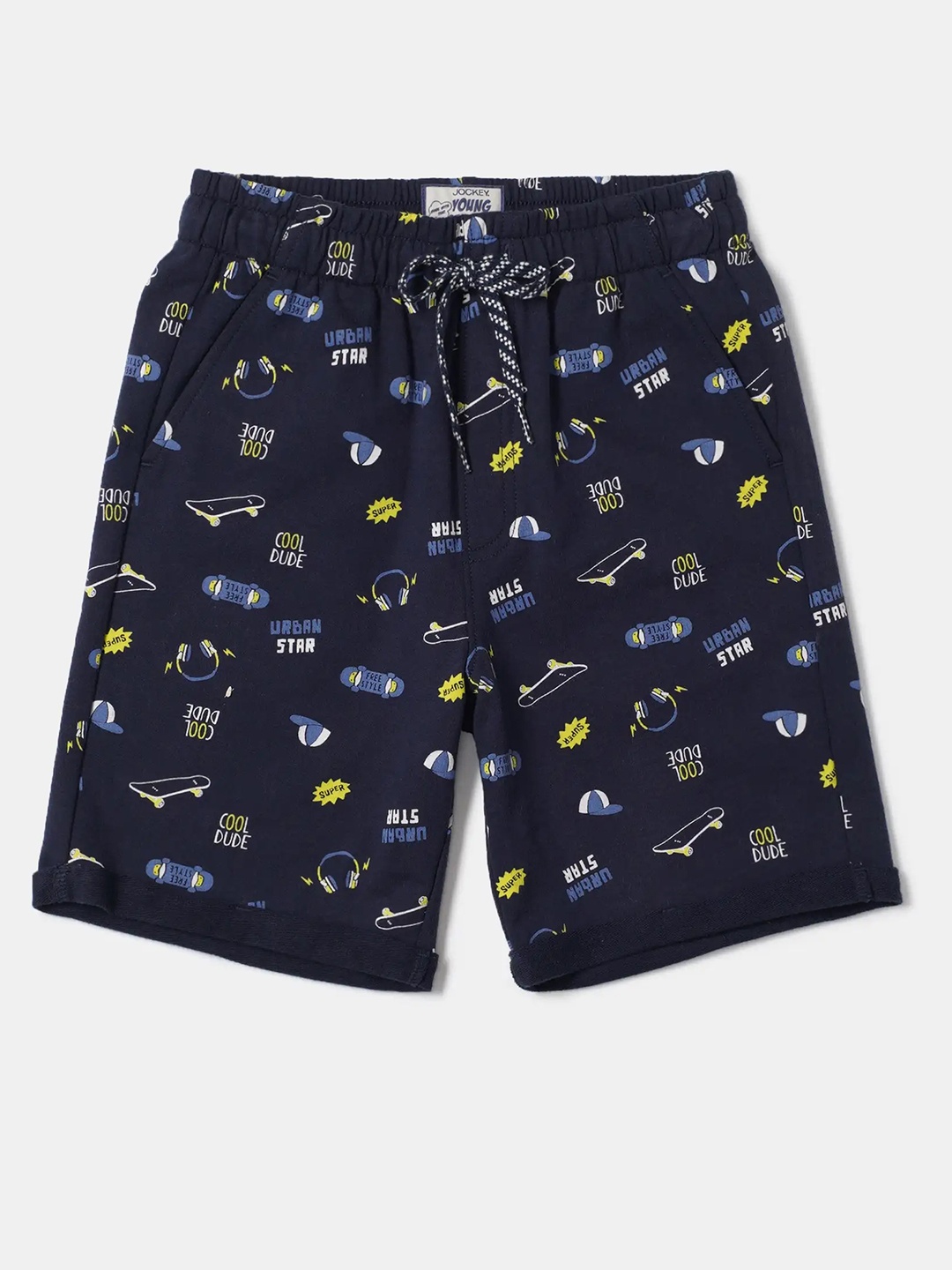 Jockey Boys Combed Cotton French Terry Printed Shorts With Drawstring Closure - CB03, Blue
Jockey Boys Combed Cotton French Terry Printed Shorts With Drawstring Closure - CB03, Blue